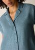 Washed Organic Linen D&eacute;lav&eacute; Notch Collar Shirt