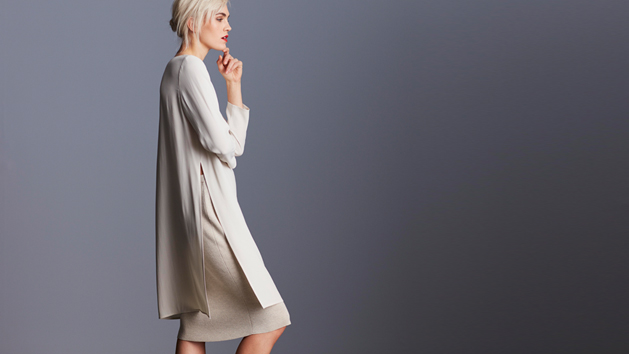 eileen fisher silk georgette crepe dress