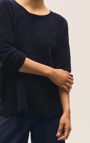 Chenille Blend Top and Washable Flex Ponte Wide Pant