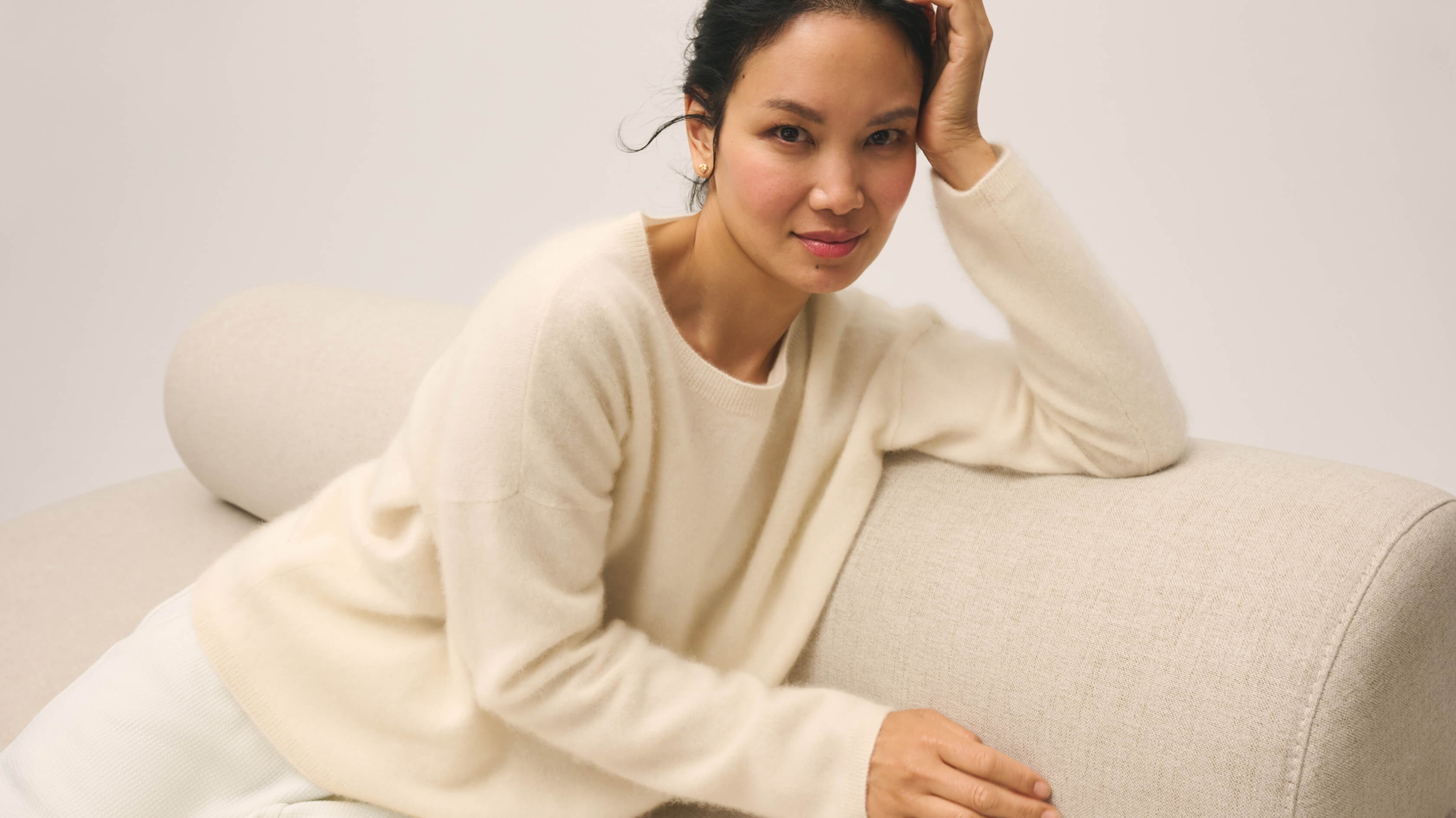 Cashmere Fluff Crew Neck Top