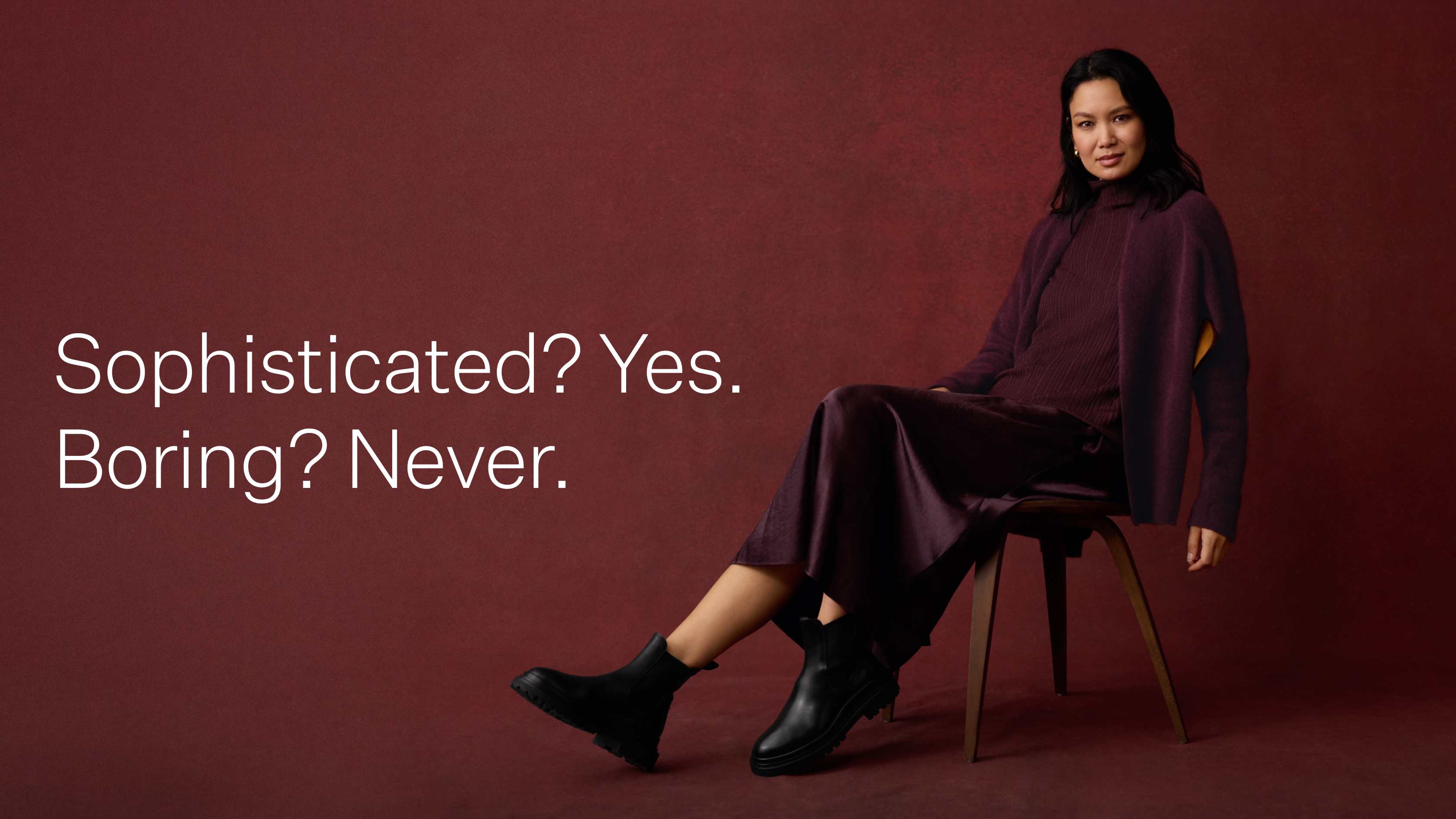 Merino Cashmere and Satin in Wine