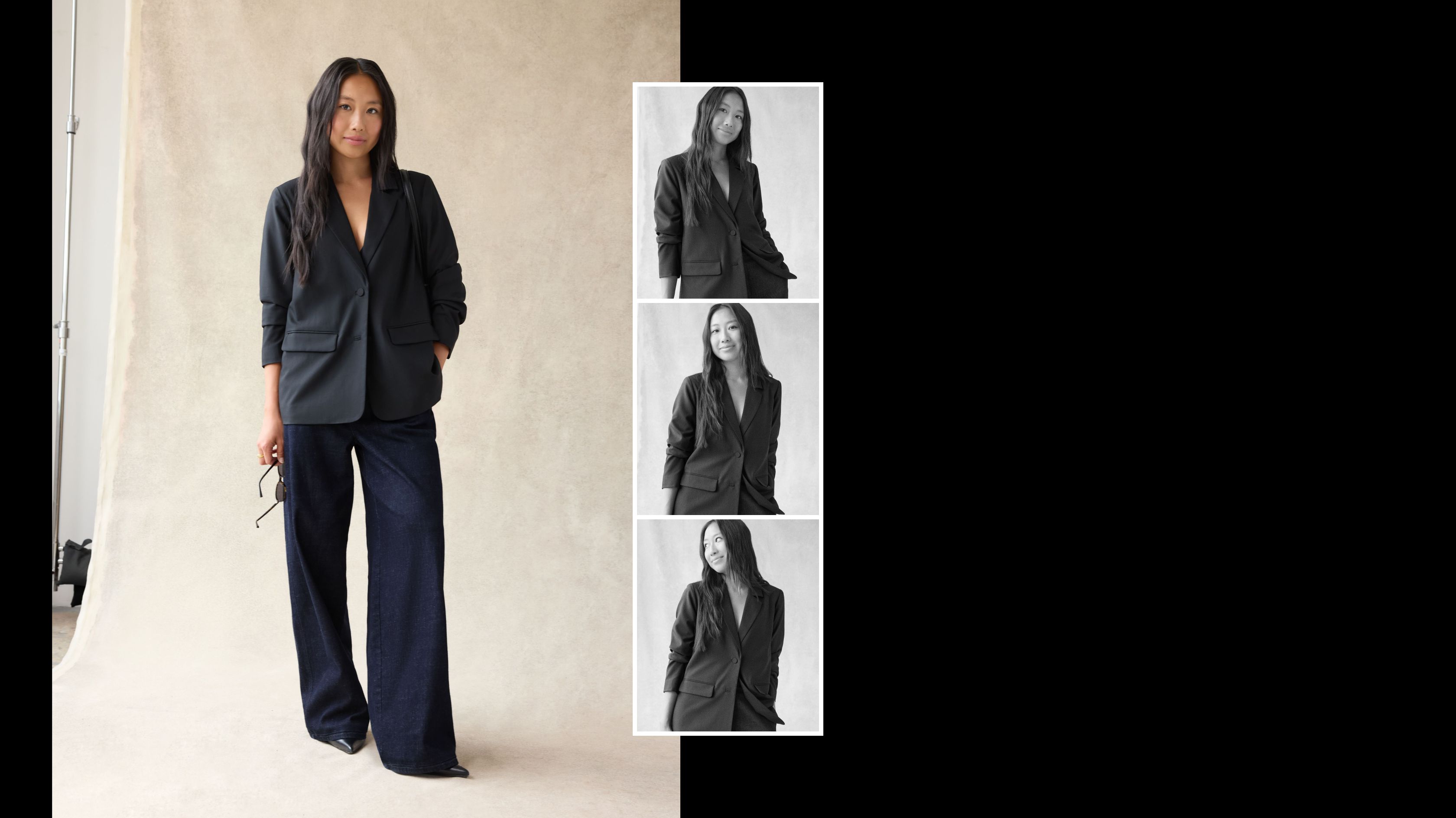 The perfect oversized blazer for a day to night transition. Style it as a top for a date.