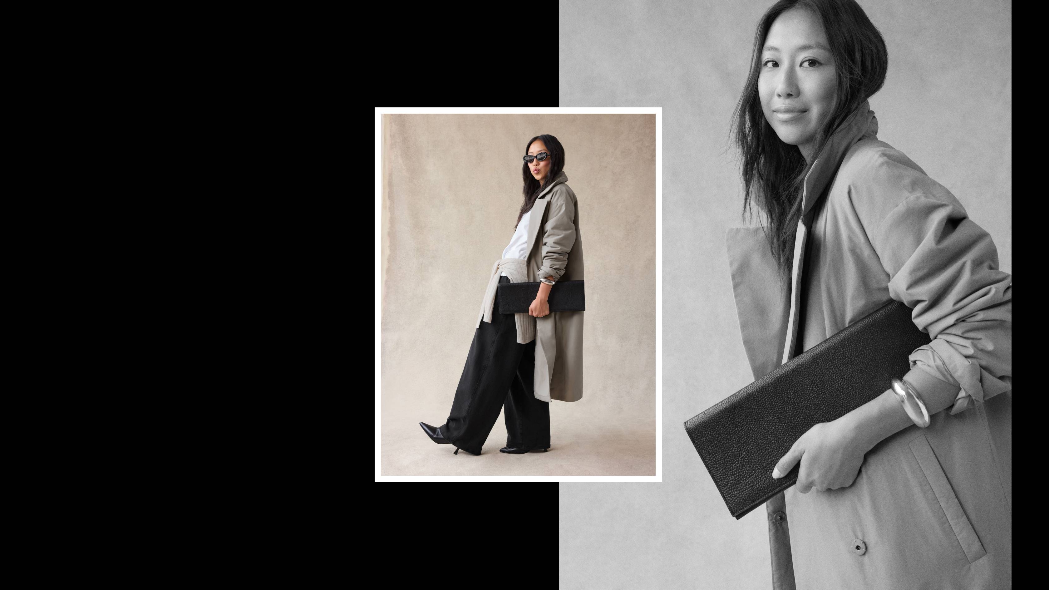 This look is quintessential ‘me.’  I love trench coats, and this one is a really good hybrid between a trench and a lightweight puffer.