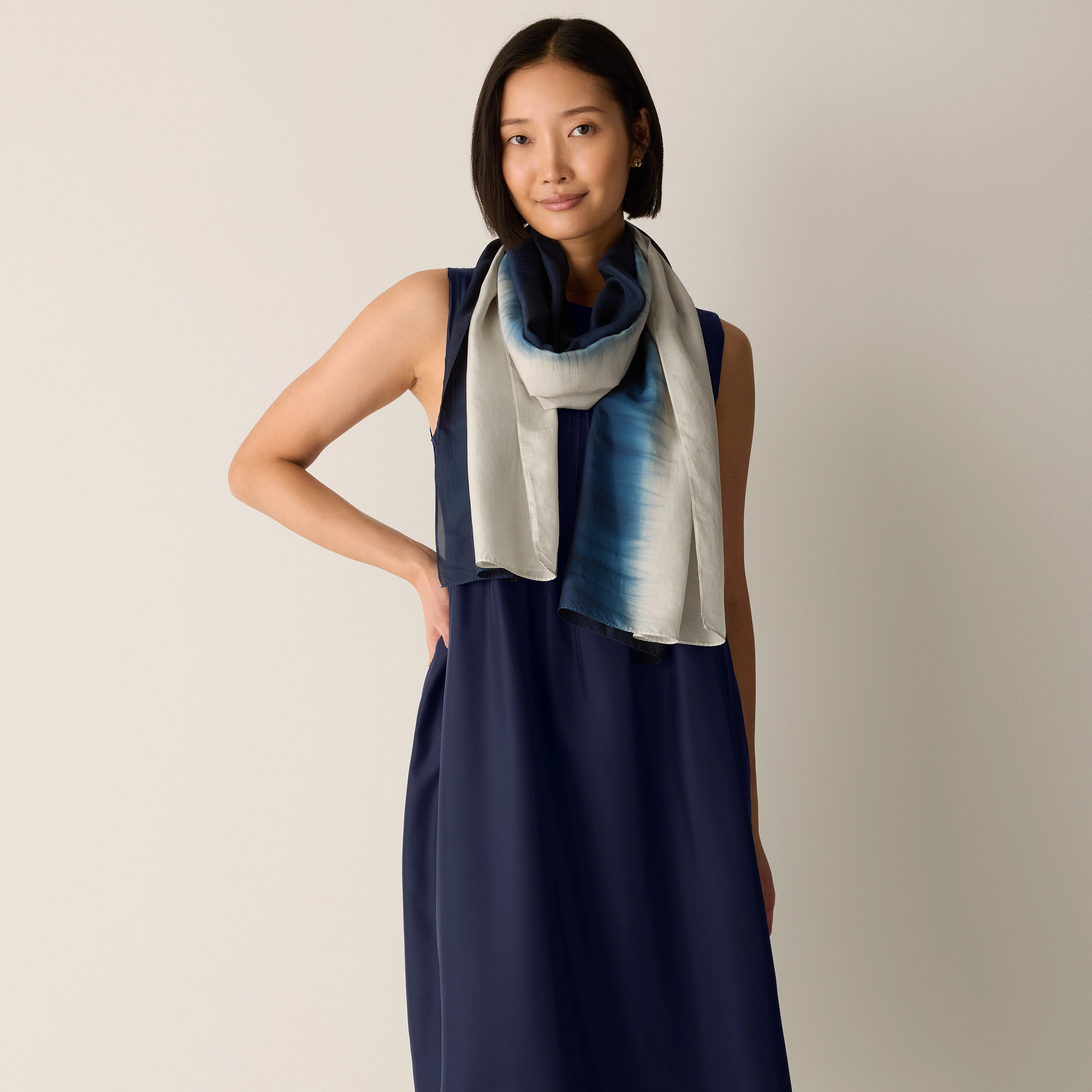 Hand-Dyed Abstract Silk Scarf