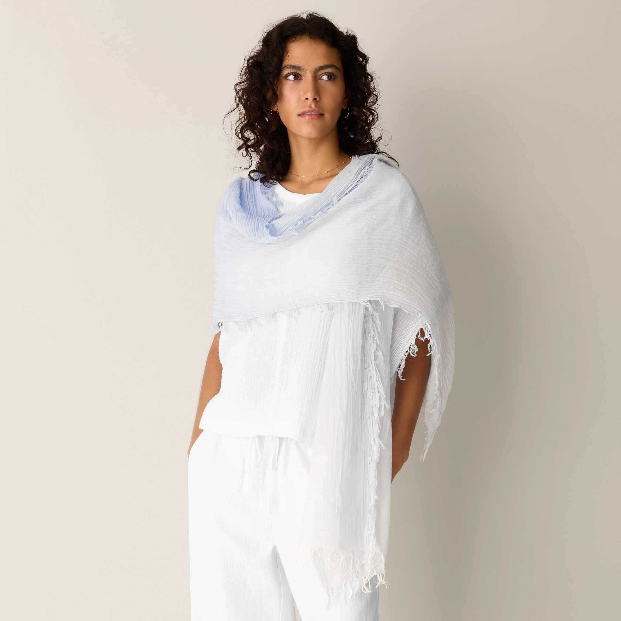 Watercolor Cotton Gauze Scarf | EILEEN FISHER