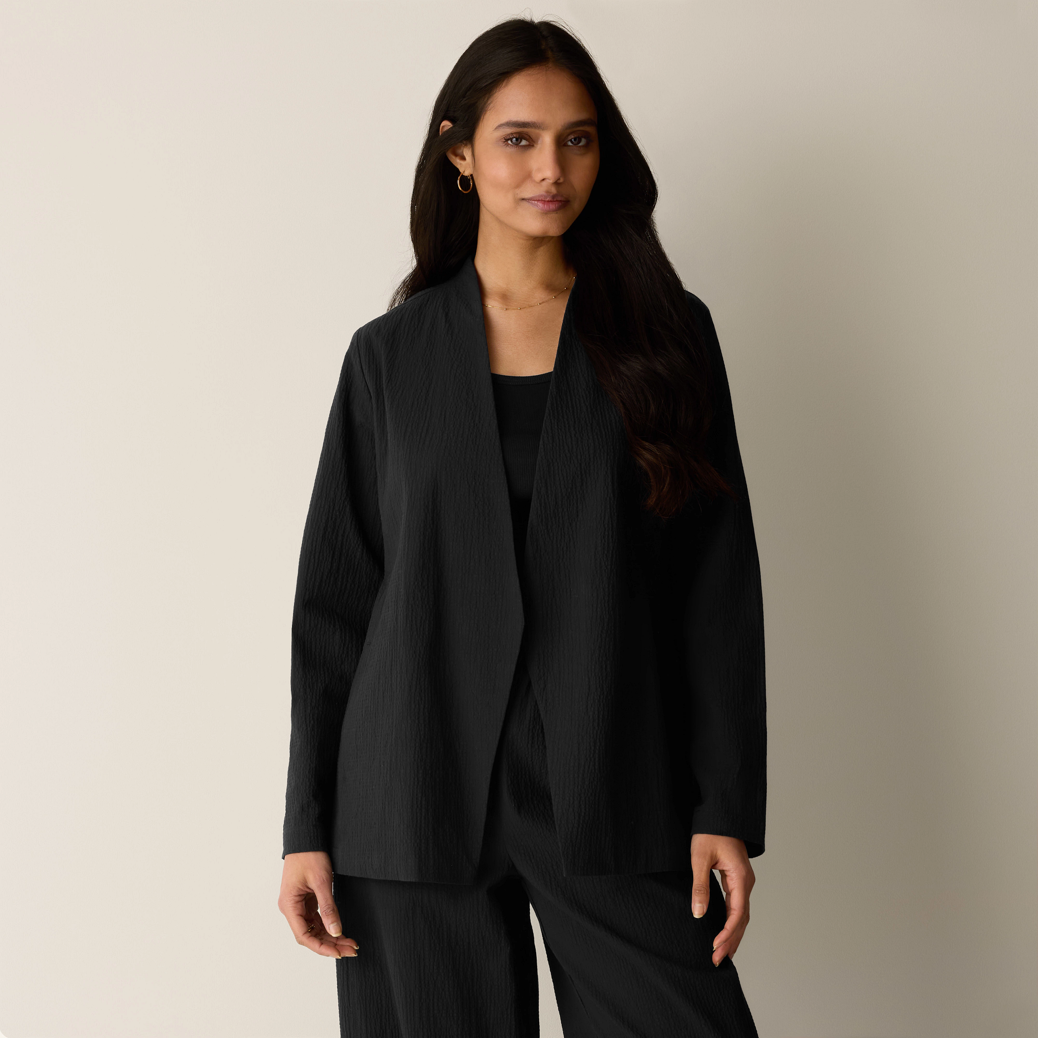 Organic Cotton Pucker Angled Jacket from EILEEN FISHER - $198