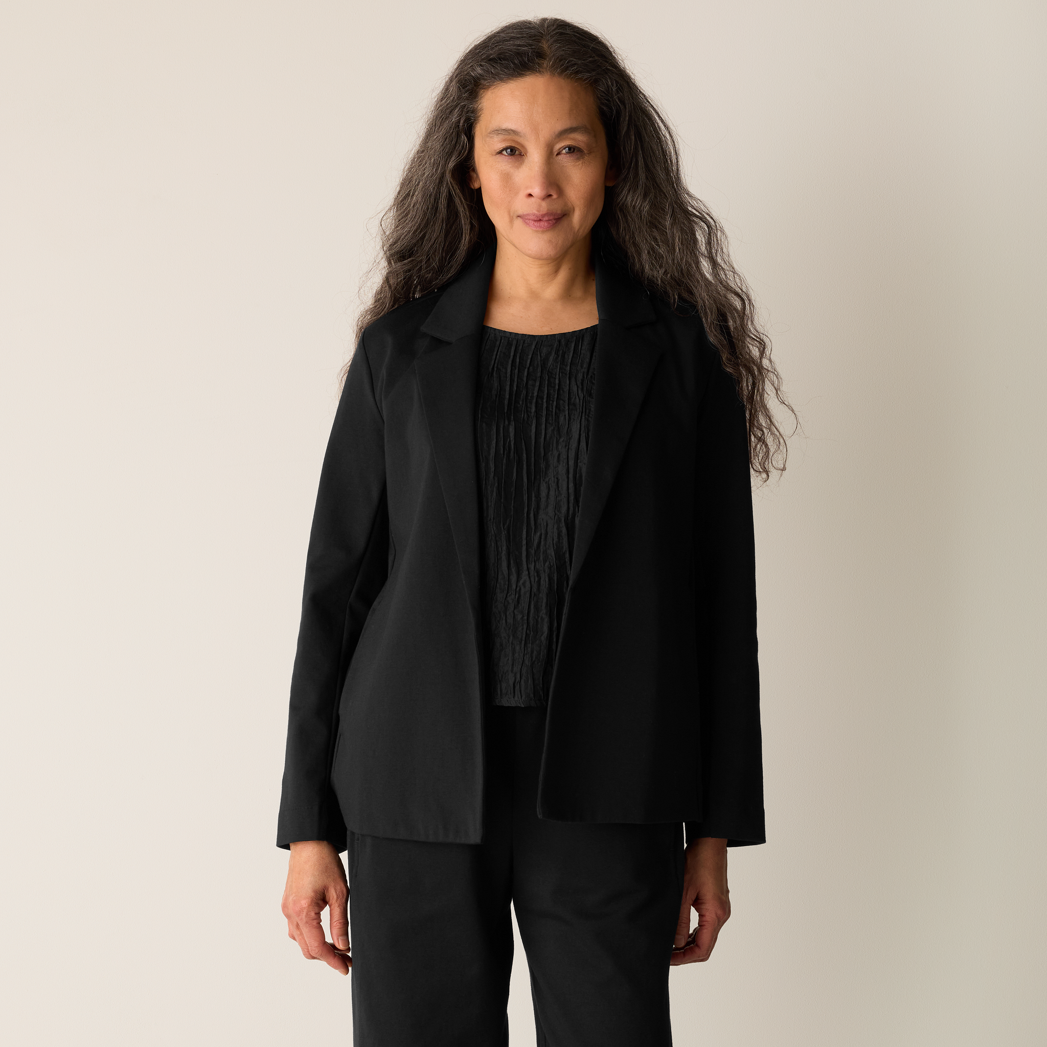 Cotton Blend Ponte Blazer