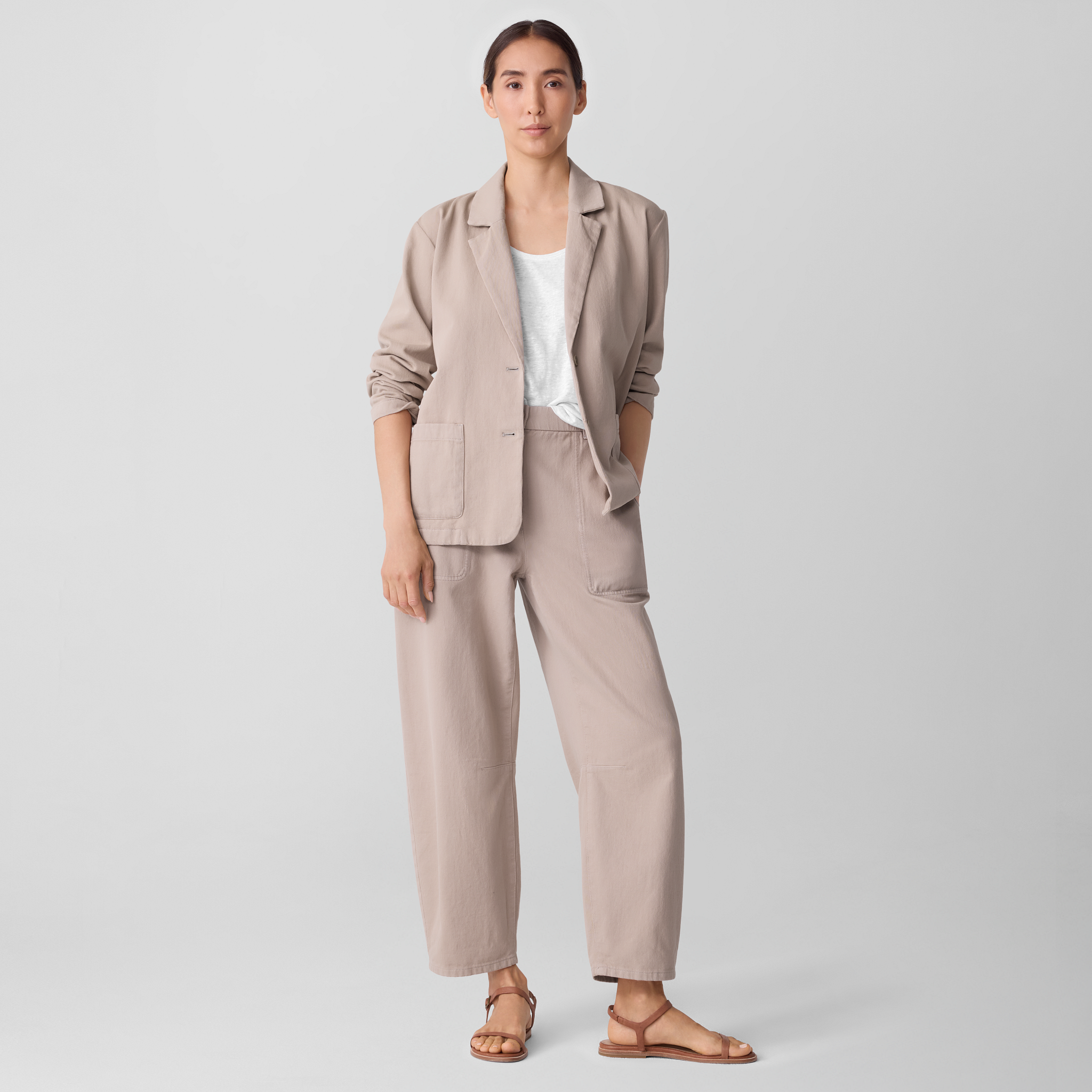 Garment-Dyed Utility Cotton Arch Pant | EILEEN FISHER
