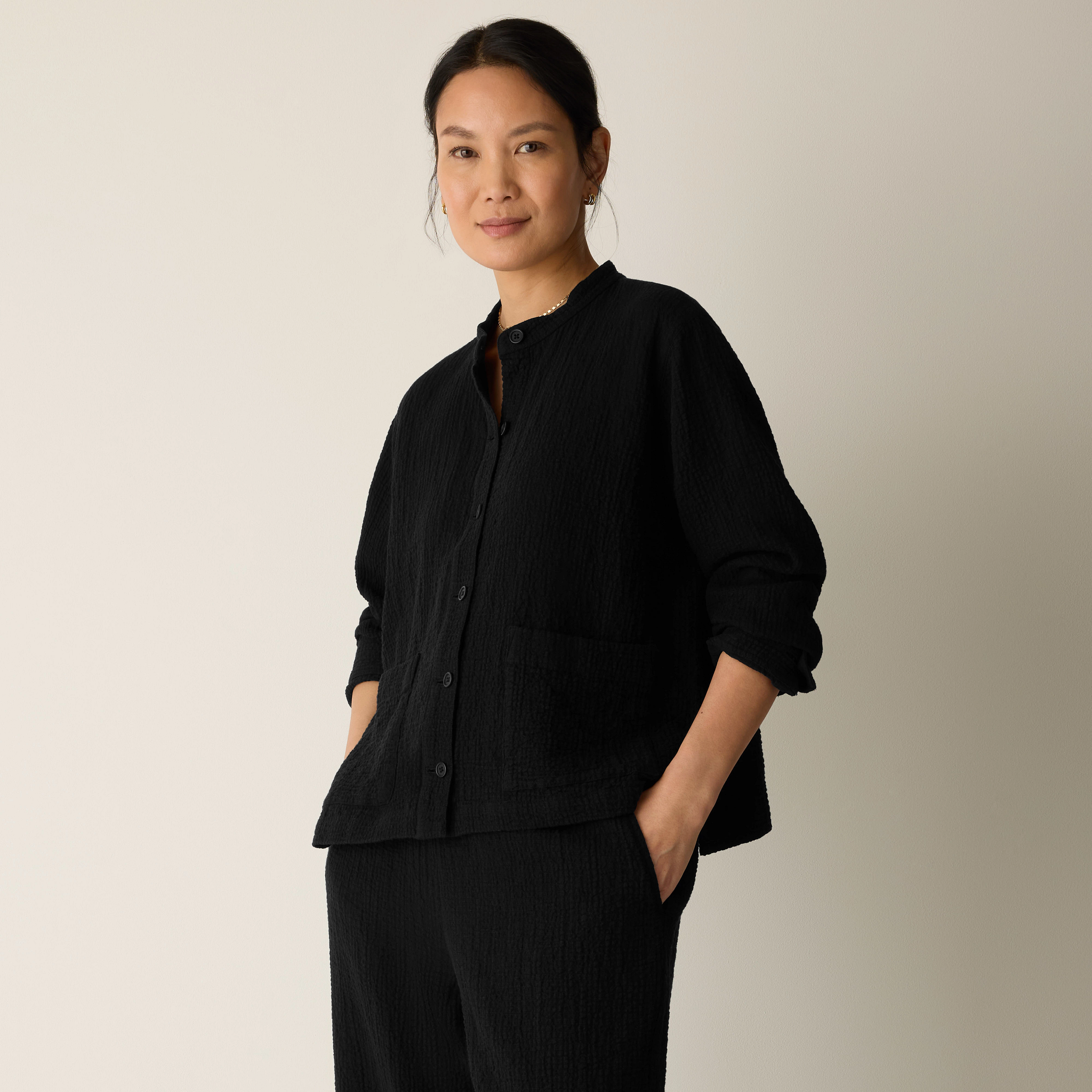 Organic Cotton Doubleweave Shirt Jacket