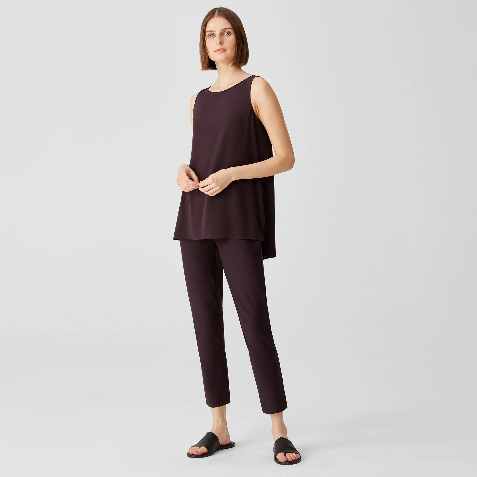 Washable Stretch Crepe High Waisted 