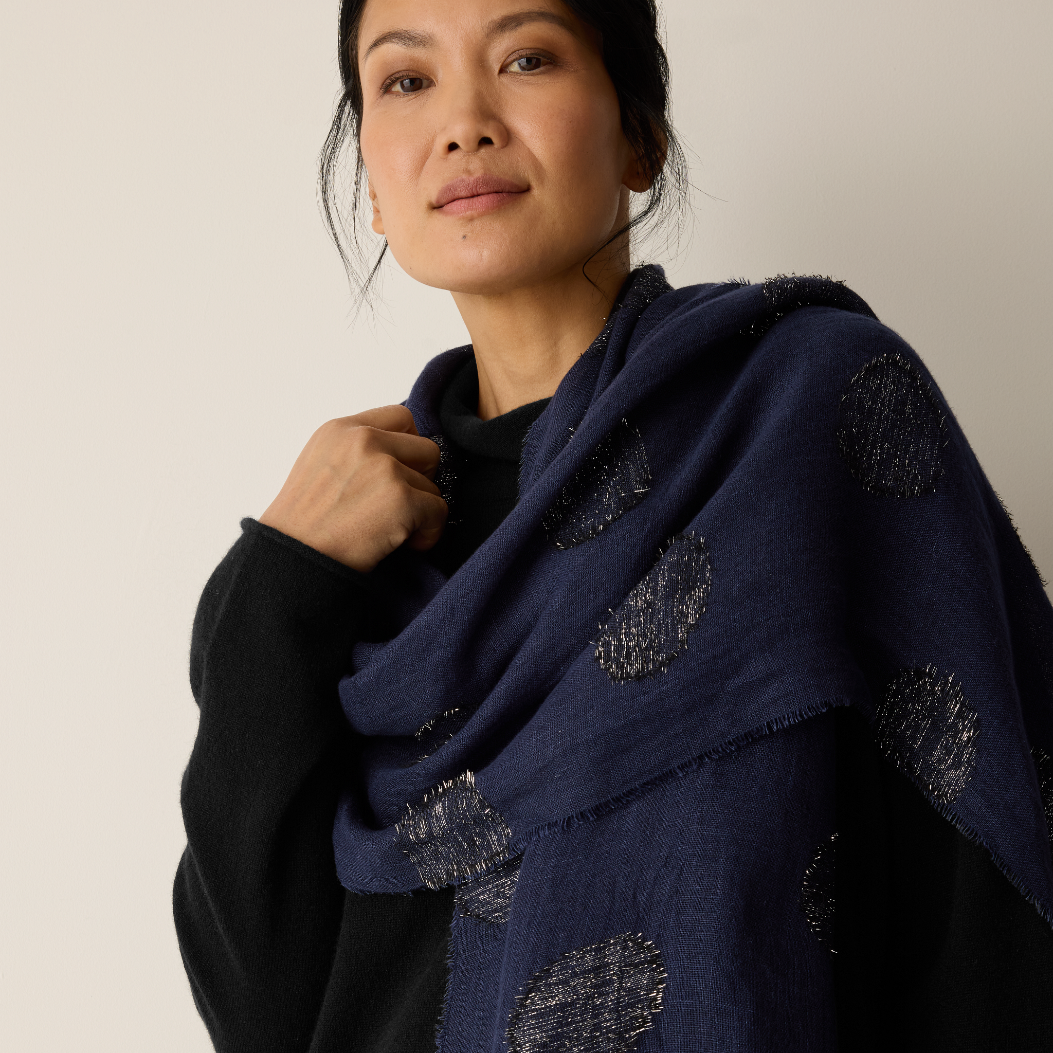 Linen Filcoupe Shimmer Scarf