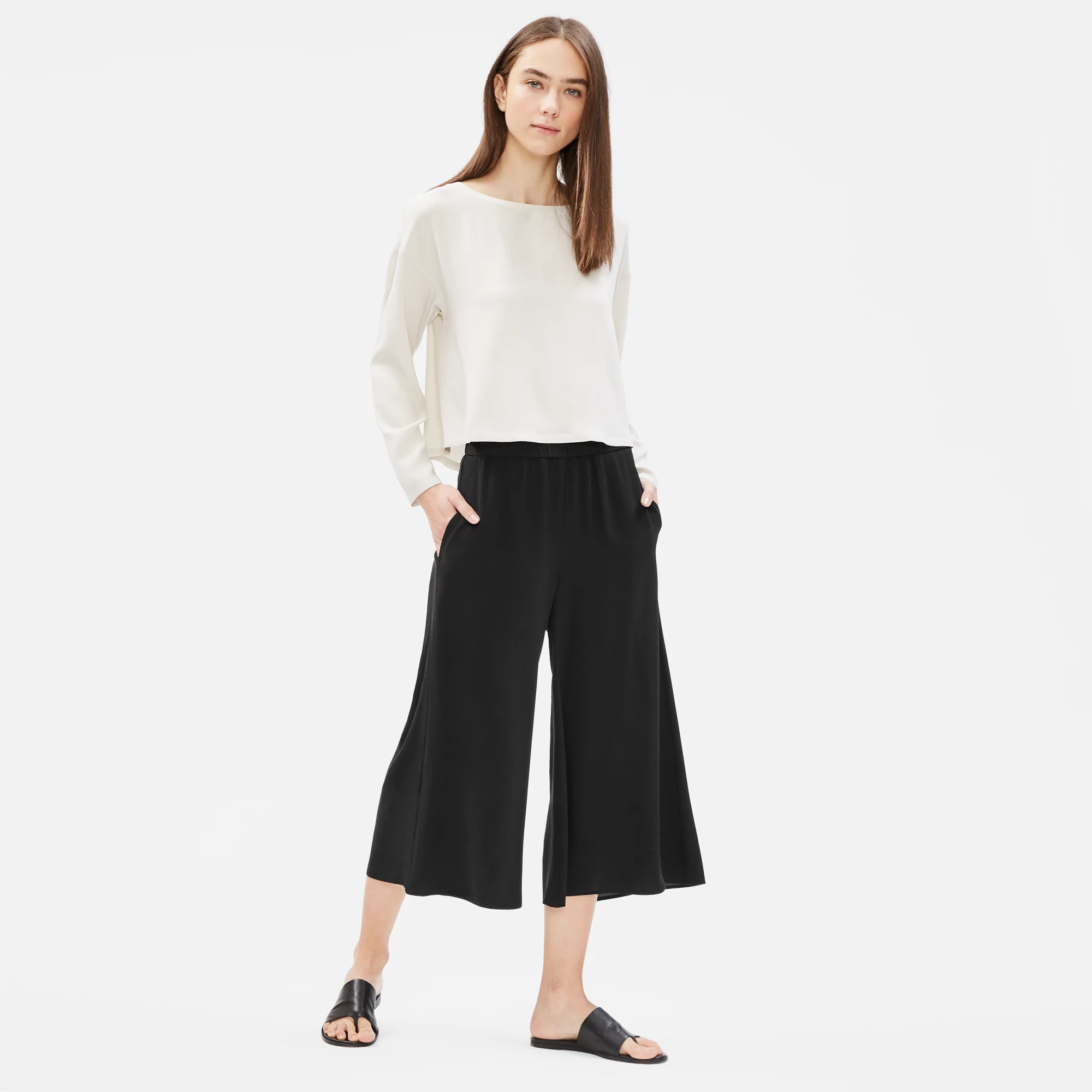 eileen fisher silk georgette crepe