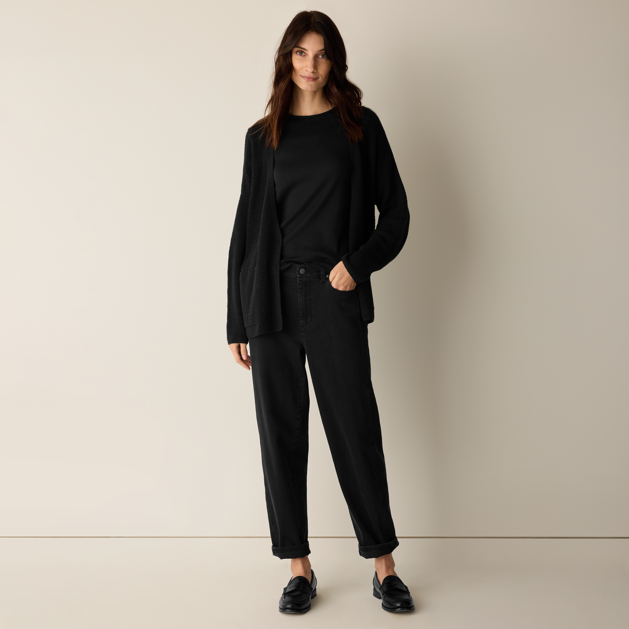 Cotton Stretch Denim Lantern Jean