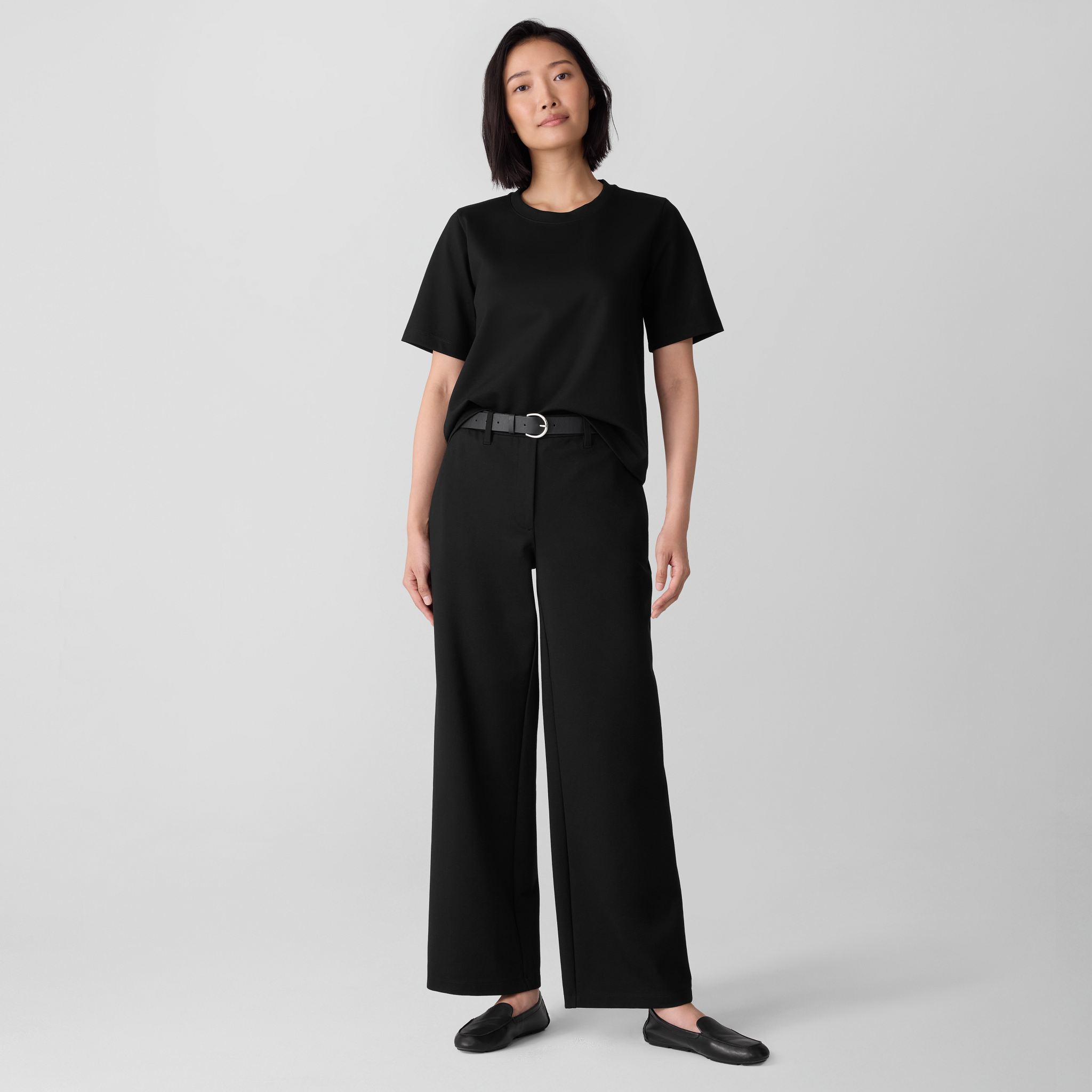 Washable Flex Ponte Wide Trouser Pant