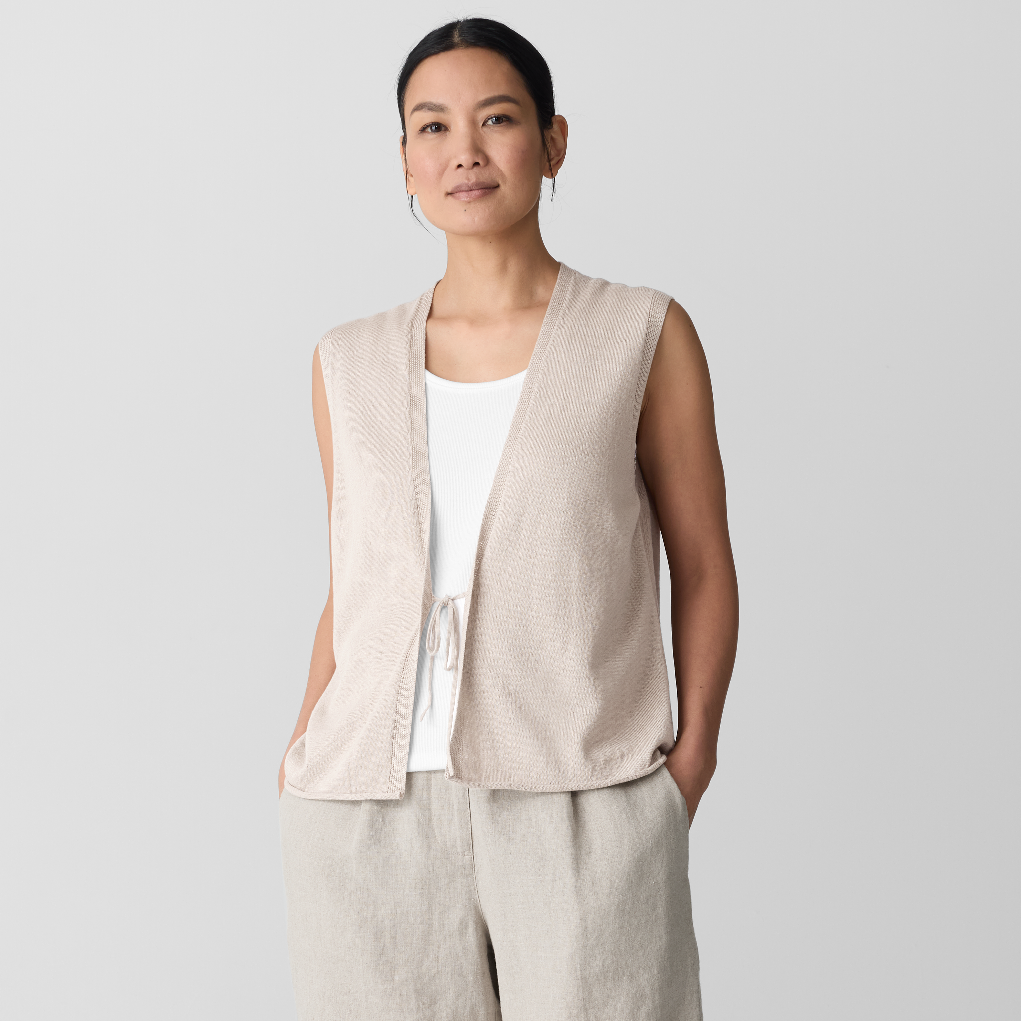 Organic Linen Cotton Vest | EILEEN FISHER Organic Linen Cotton Vest | EILEEN FISHER