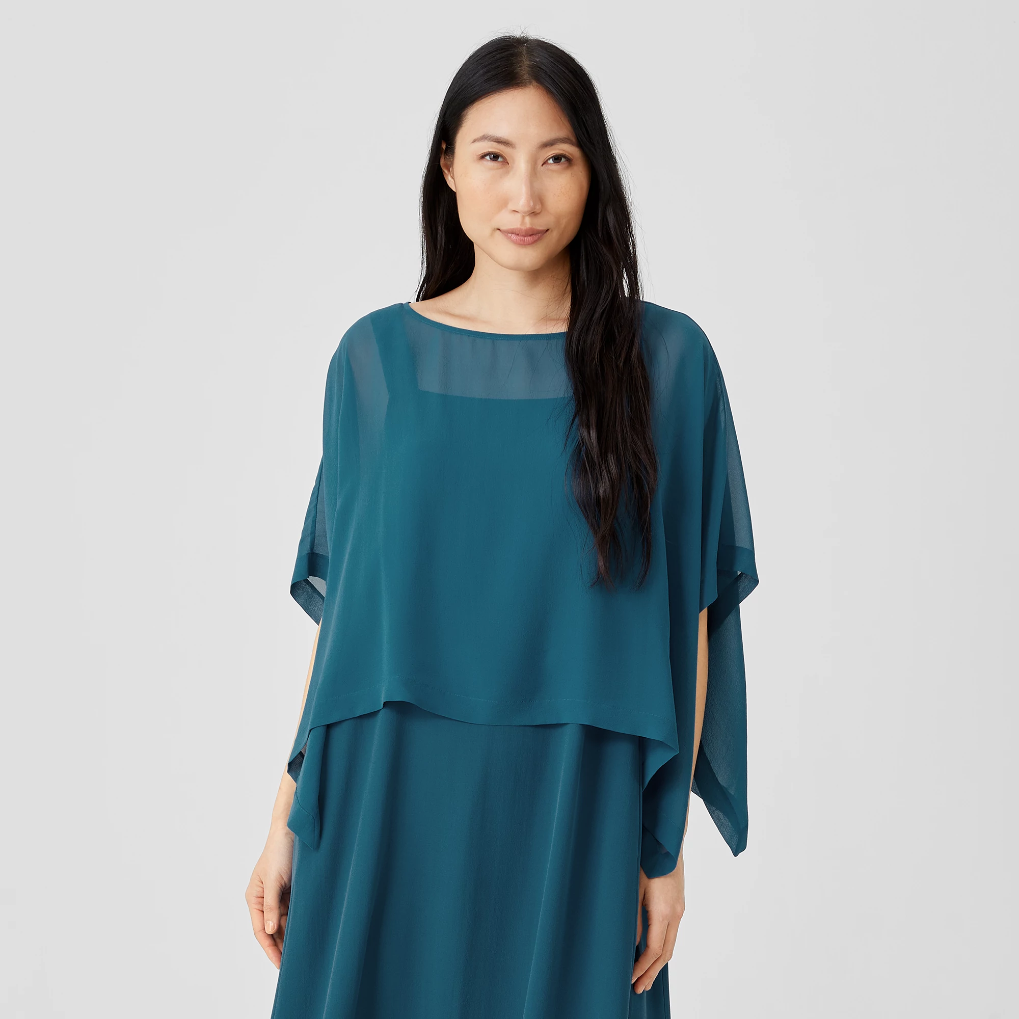 Sheer Silk Poncho EILEEN FISHER