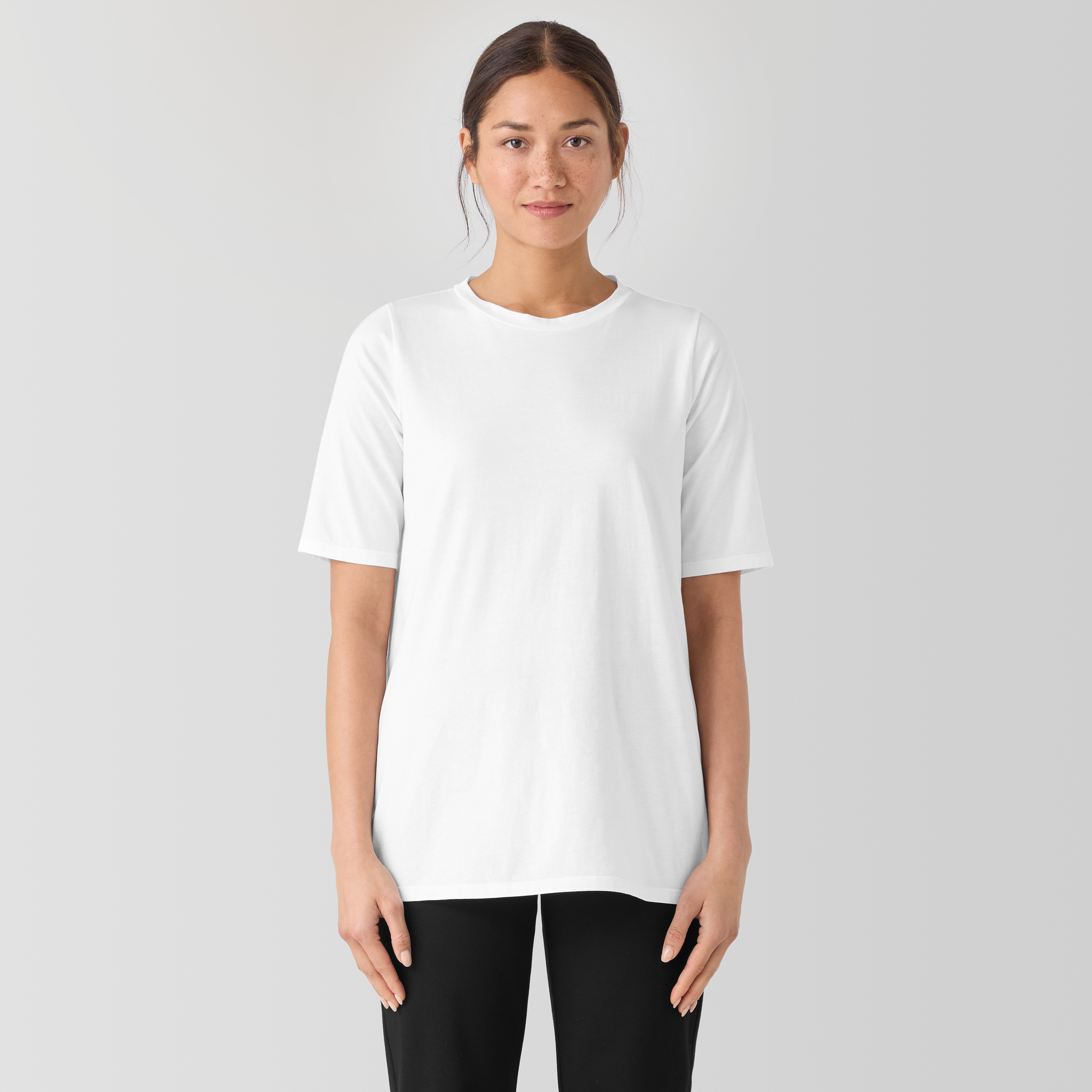 Organic Pima Cotton Jersey Long Tee from EILEEN FISHER - $98