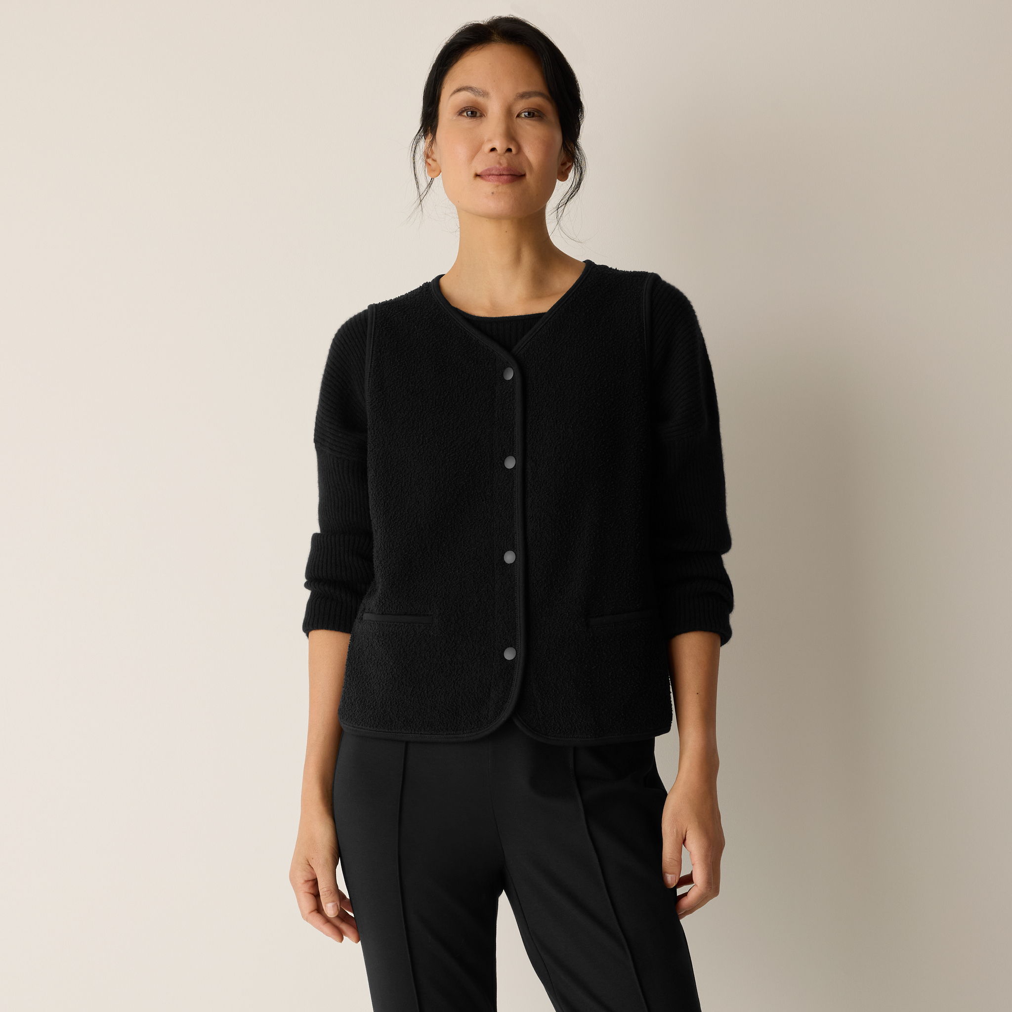 Organic Cotton Stretch Boucle Vest