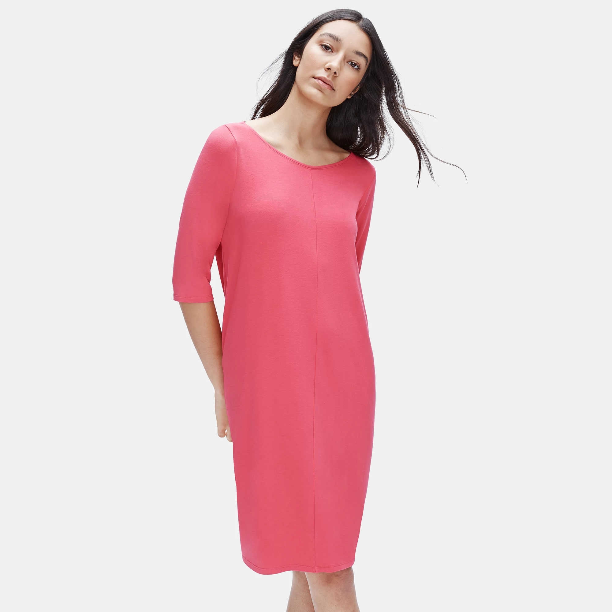 Viscose Jersey V-Neck Dress | EILEEN FISHER