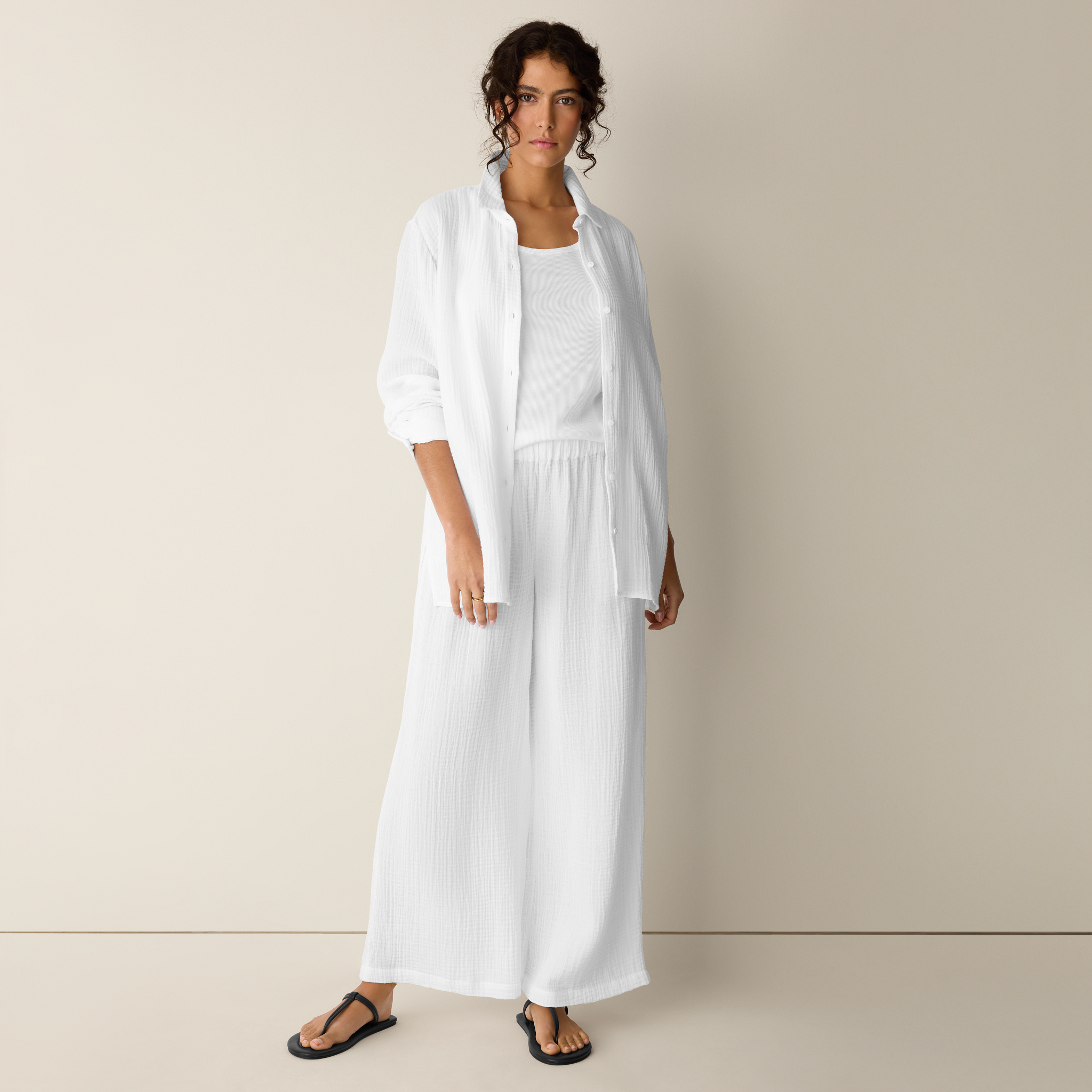 Organic Cotton Lofty Gauze Wide-Leg Pant from EILEEN FISHER - $178