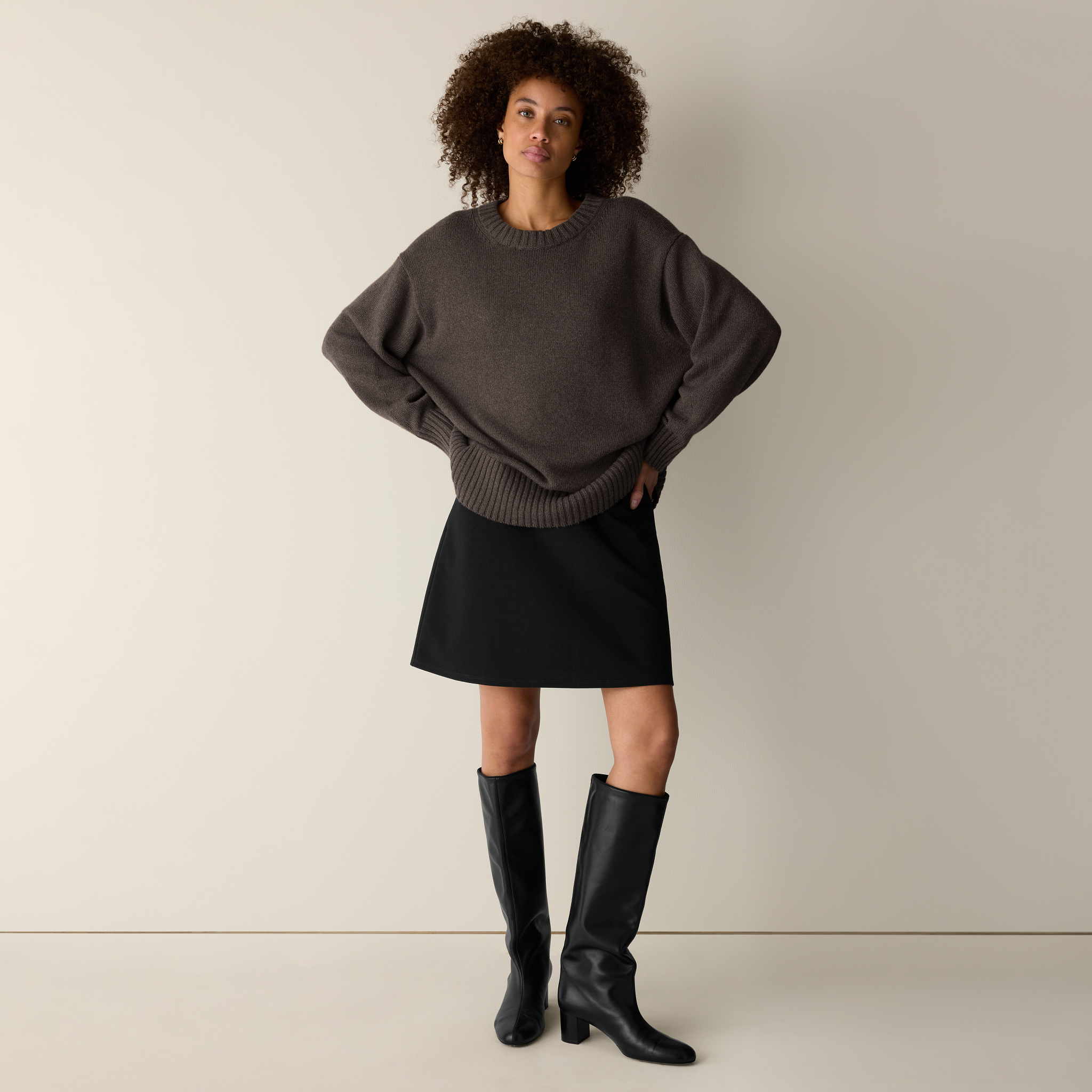 Washable Flex Ponte Flared Mini Skirt | EILEEN FISHER