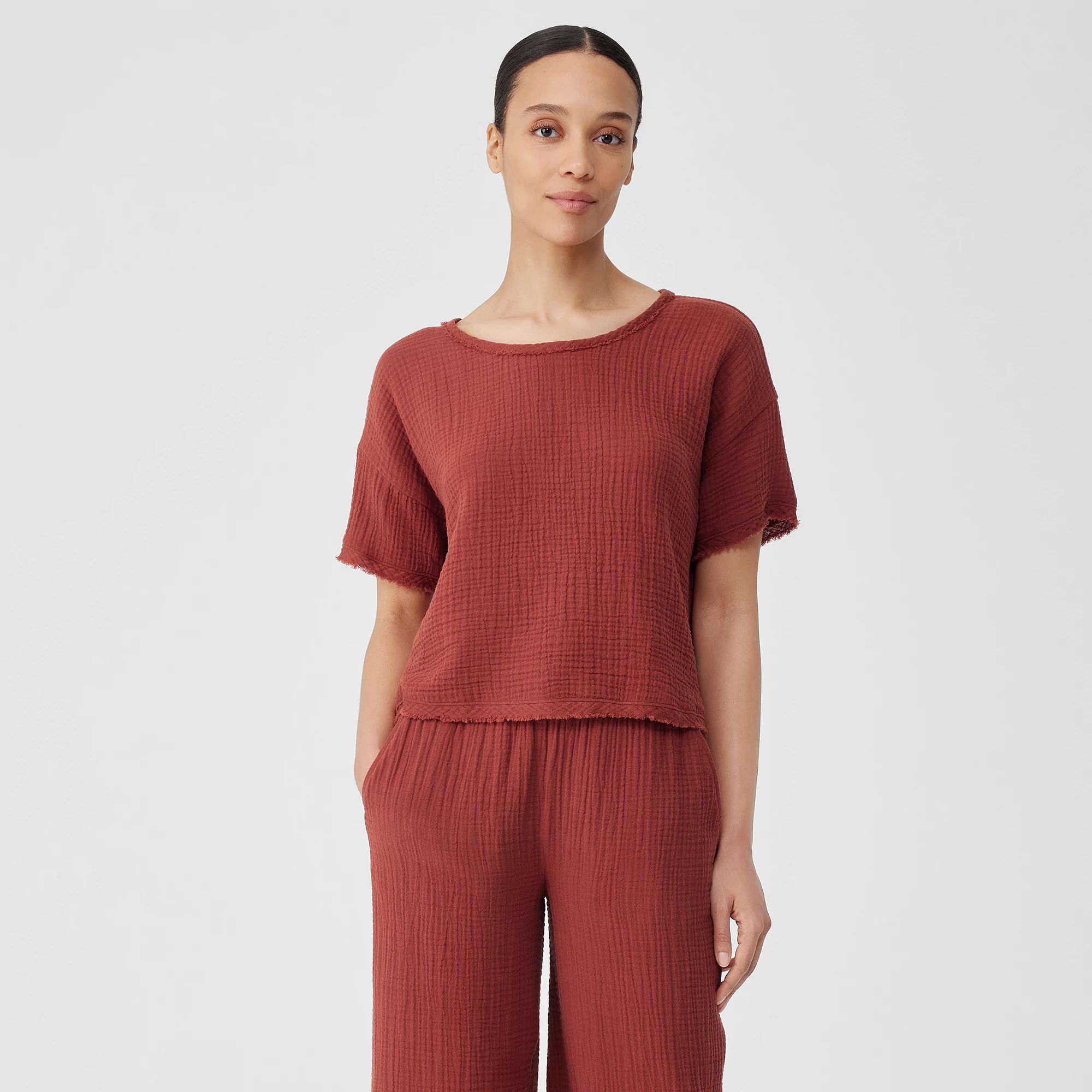Organic Cotton Gauze Box-Top | EILEEN FISHER