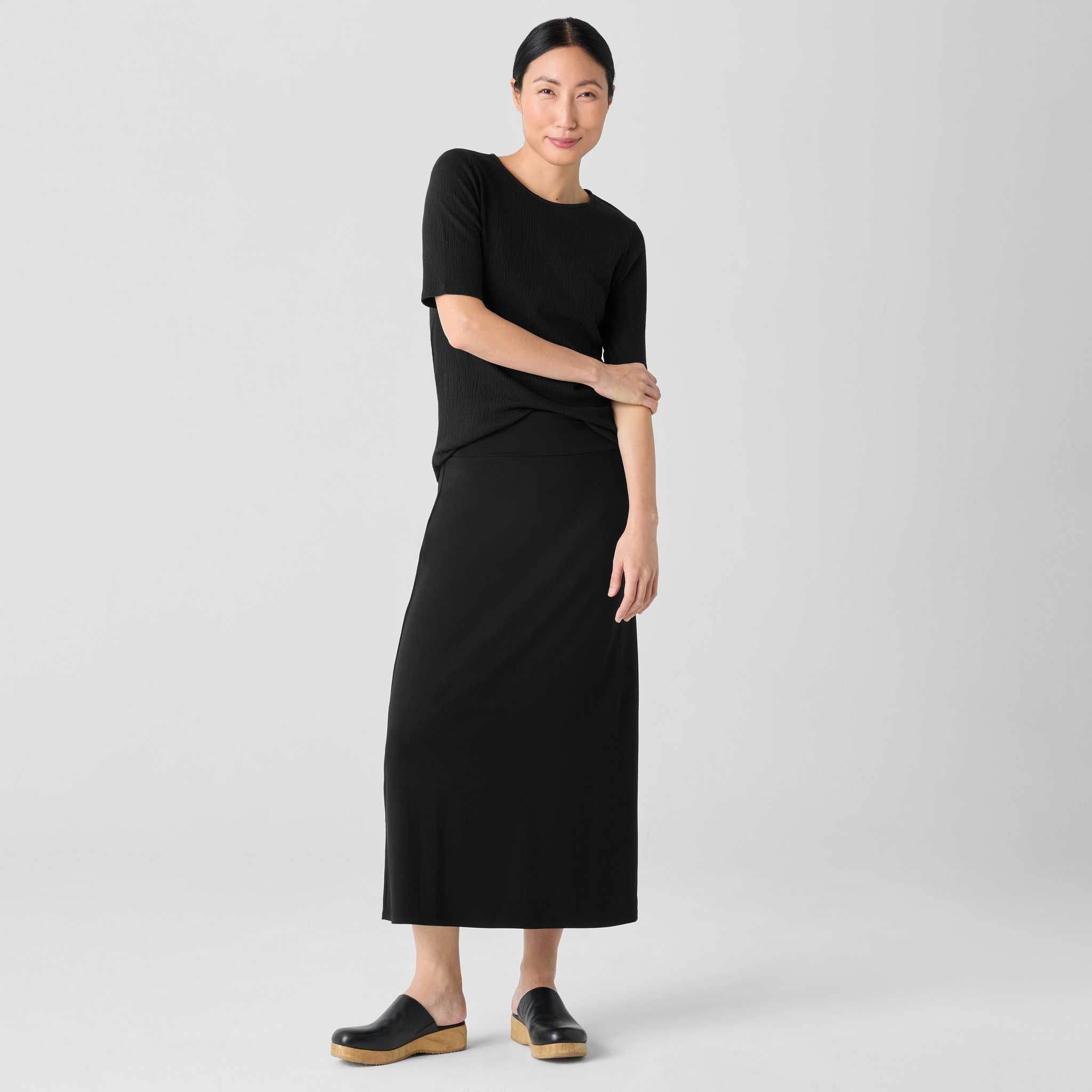 Stretch Jersey Knit A-Line Skirt | EILEEN FISHER