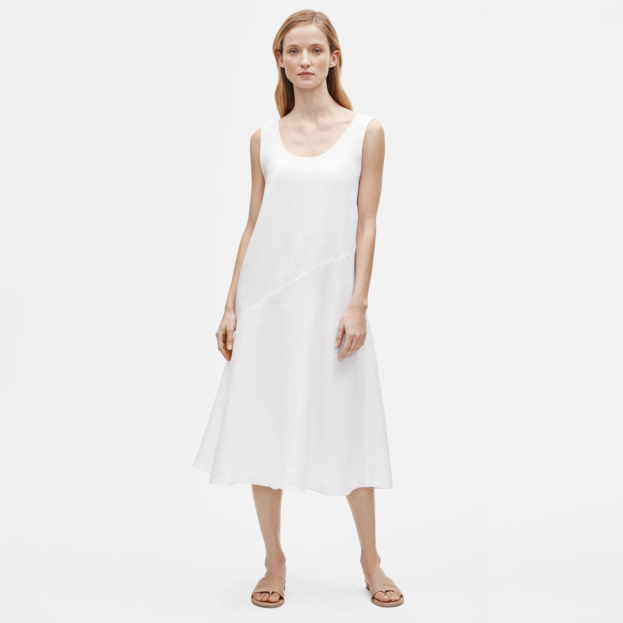 eileen fisher handkerchief linen dress