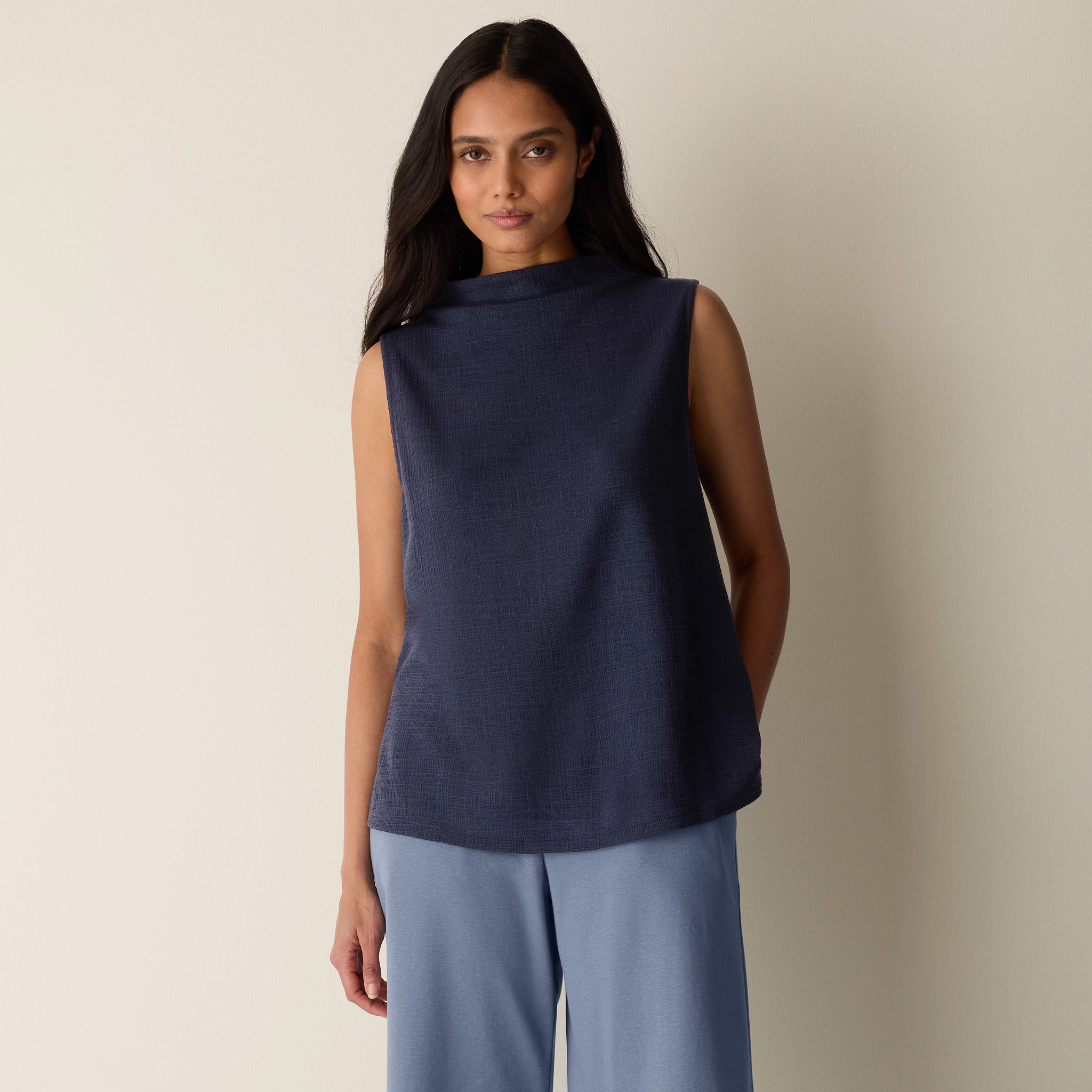 Cross Hatch Stretch Jersey Funnel Neck Tank