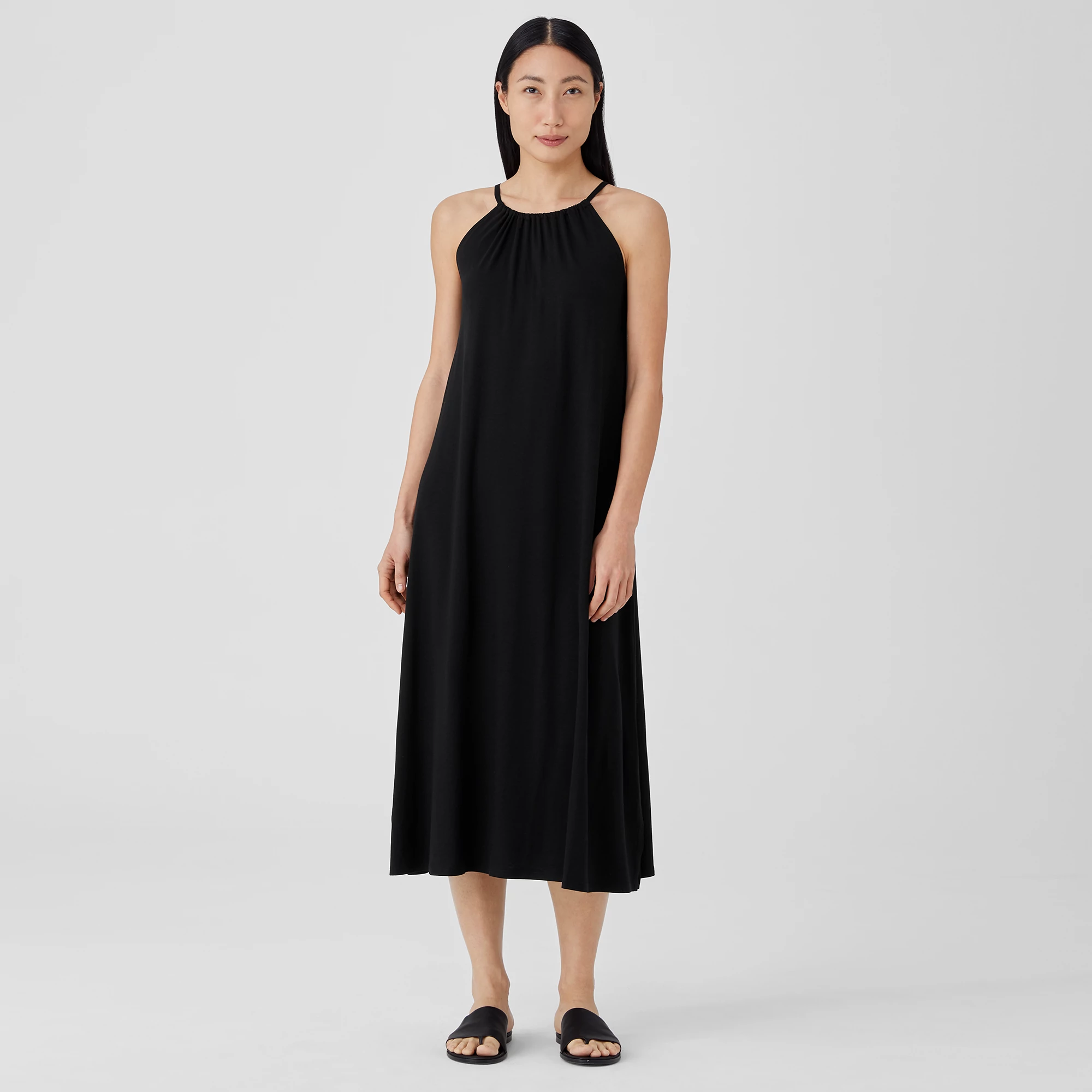 【fa.er.ie】halter neck jersey shirring dress ♥2color 2차☆[fa.er.ie] halter neck jersey shirring dress (light grey)