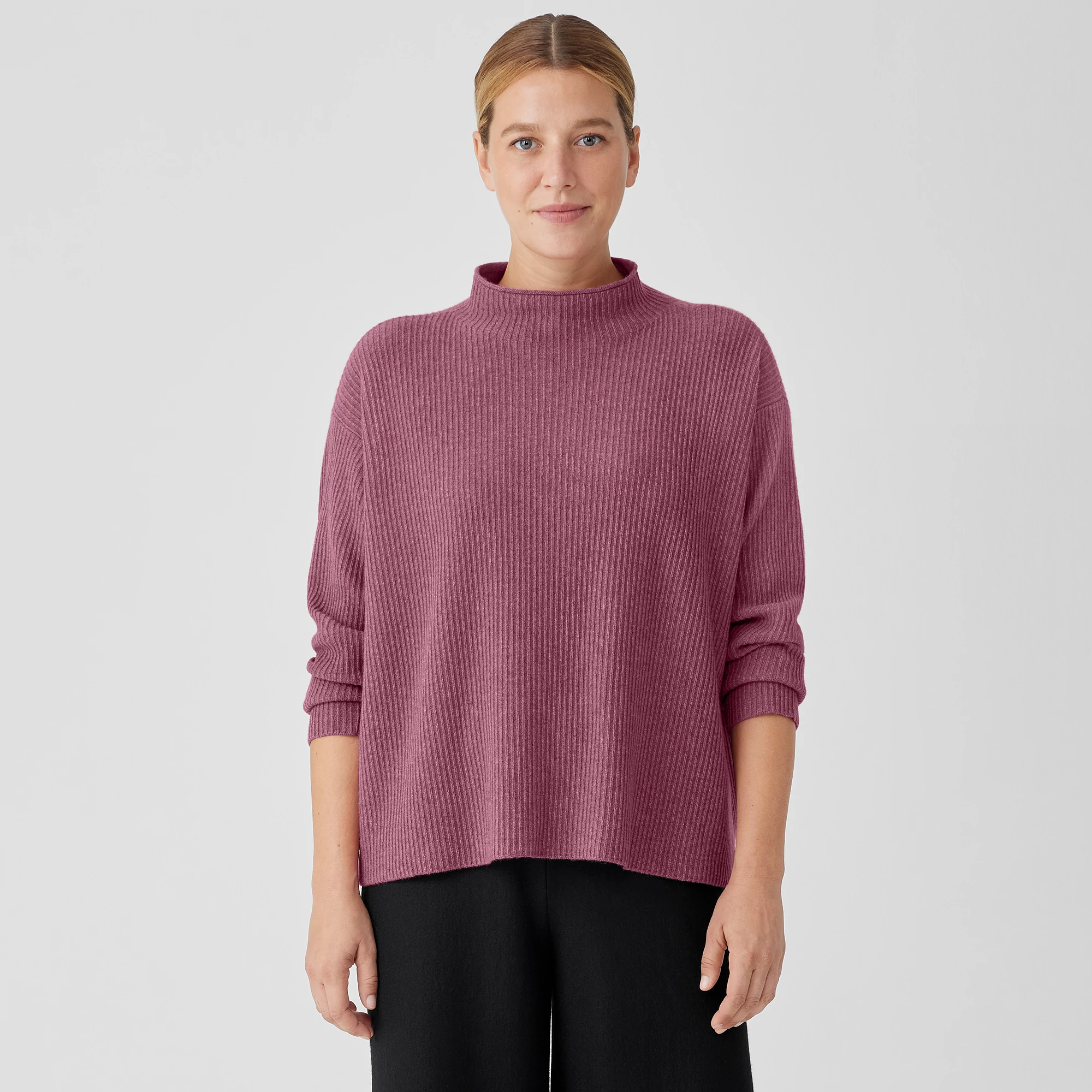 EILEEN Pink Houndstooth, Italian Cashmere Touch