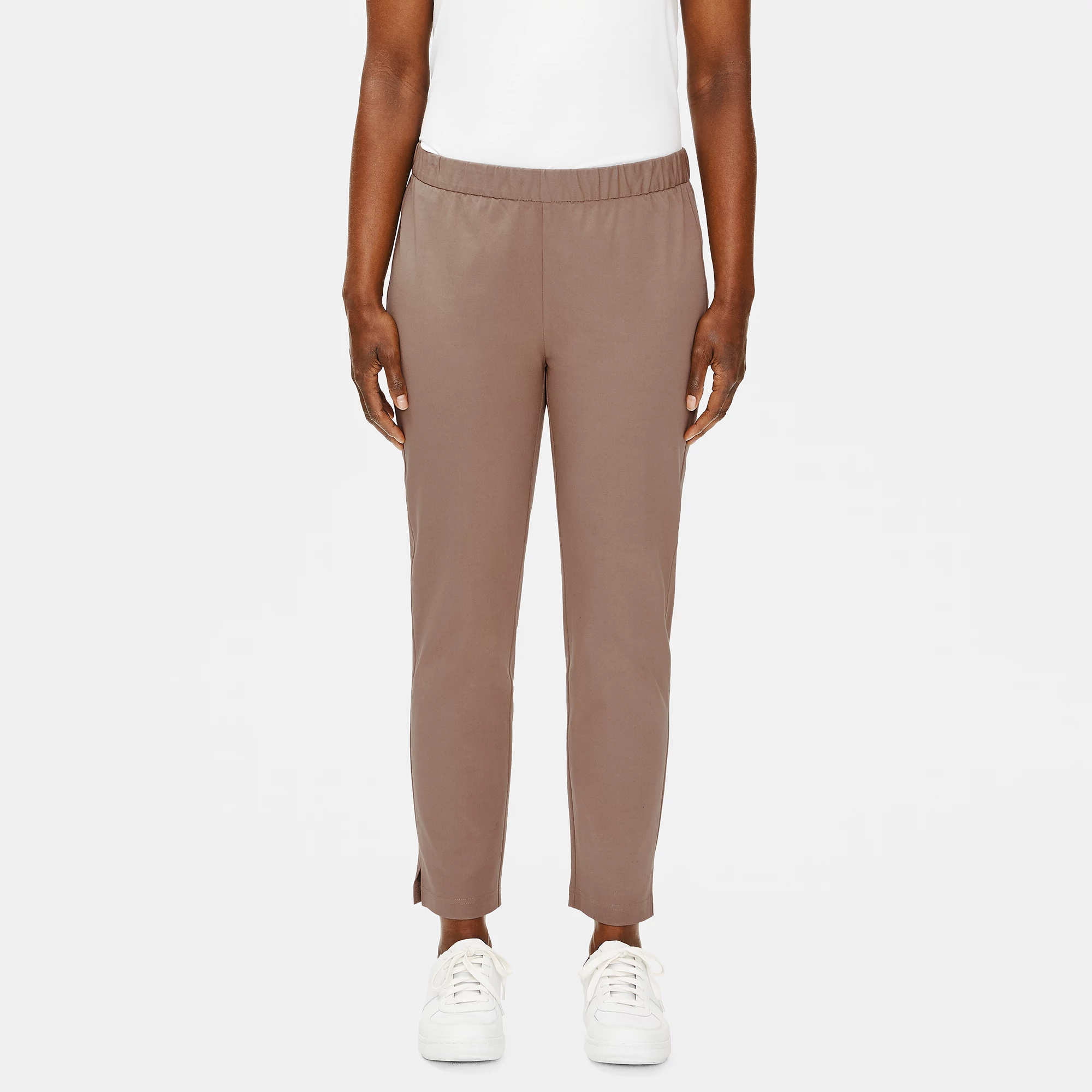 ★ ★ Belted Slim Ankle Pants T22F0WPC011WT2C1G Organic Cotton Twill Slim Ankle Pant | EILEEN FISHER