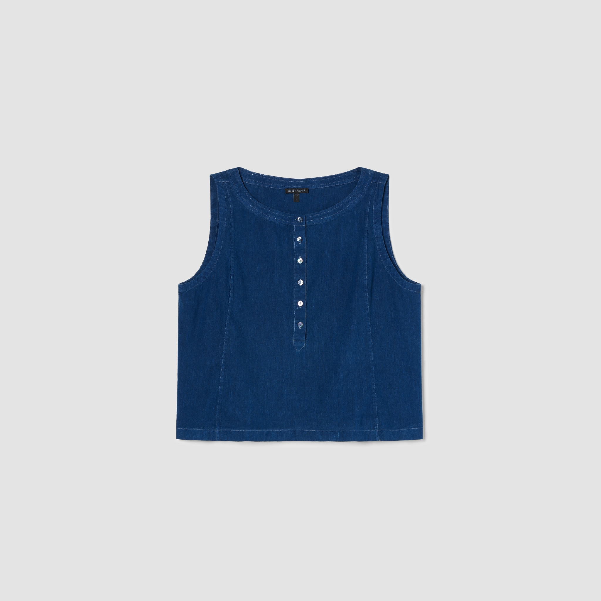 ［leinwande］Recycle Cotton Sleeveless Top Renew Linen and Organic Cotton Sleeveless Top, L | EILEEN FISHER
