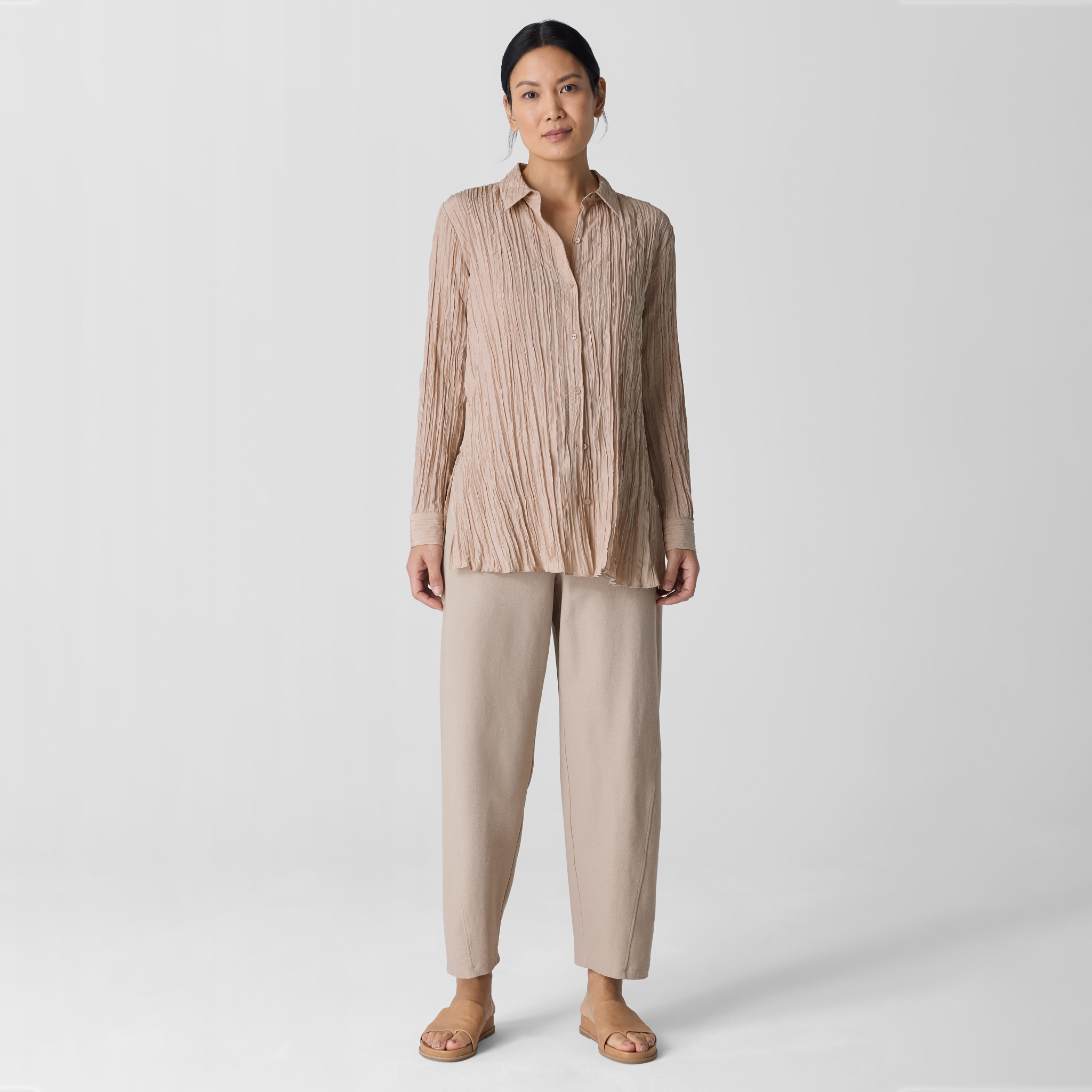 Washable Stretch Crepe Lantern Pant