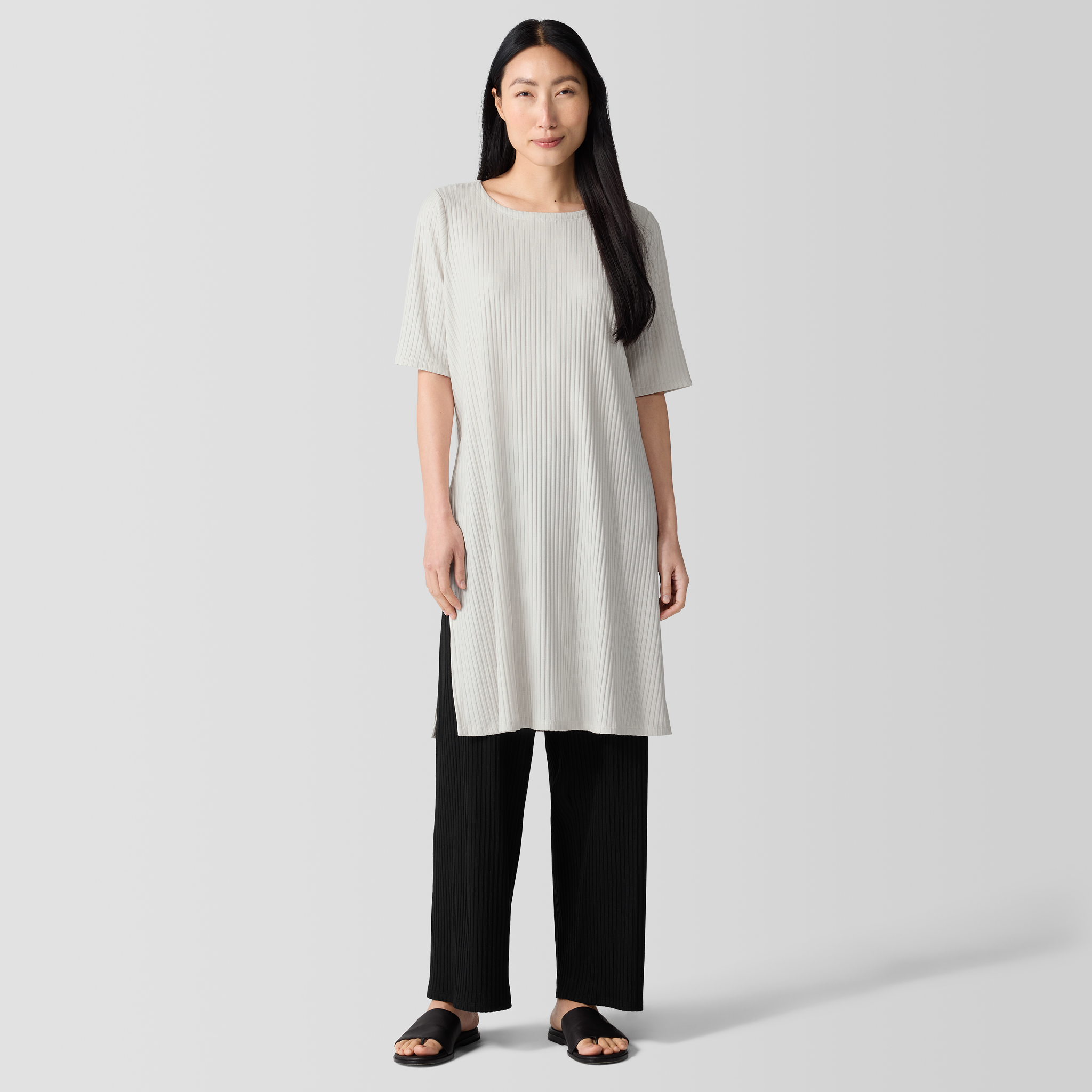Textured Stretch Rib Ballet Neck Top from EILEEN FISHER - $103.20