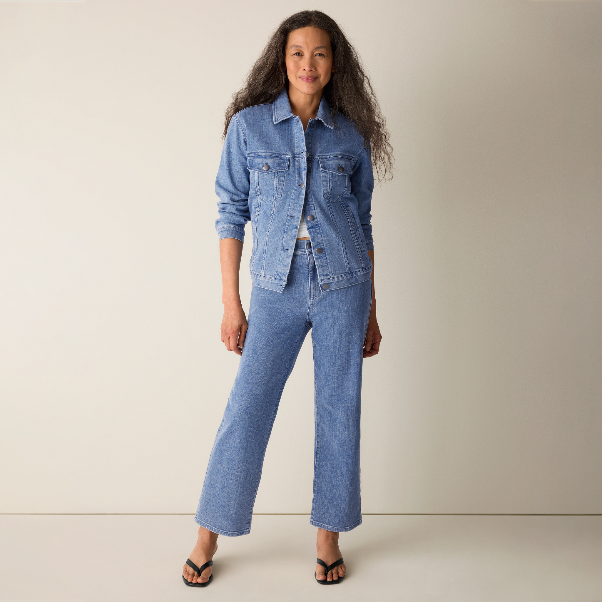 Cotton Stretch Denim Straight Jean