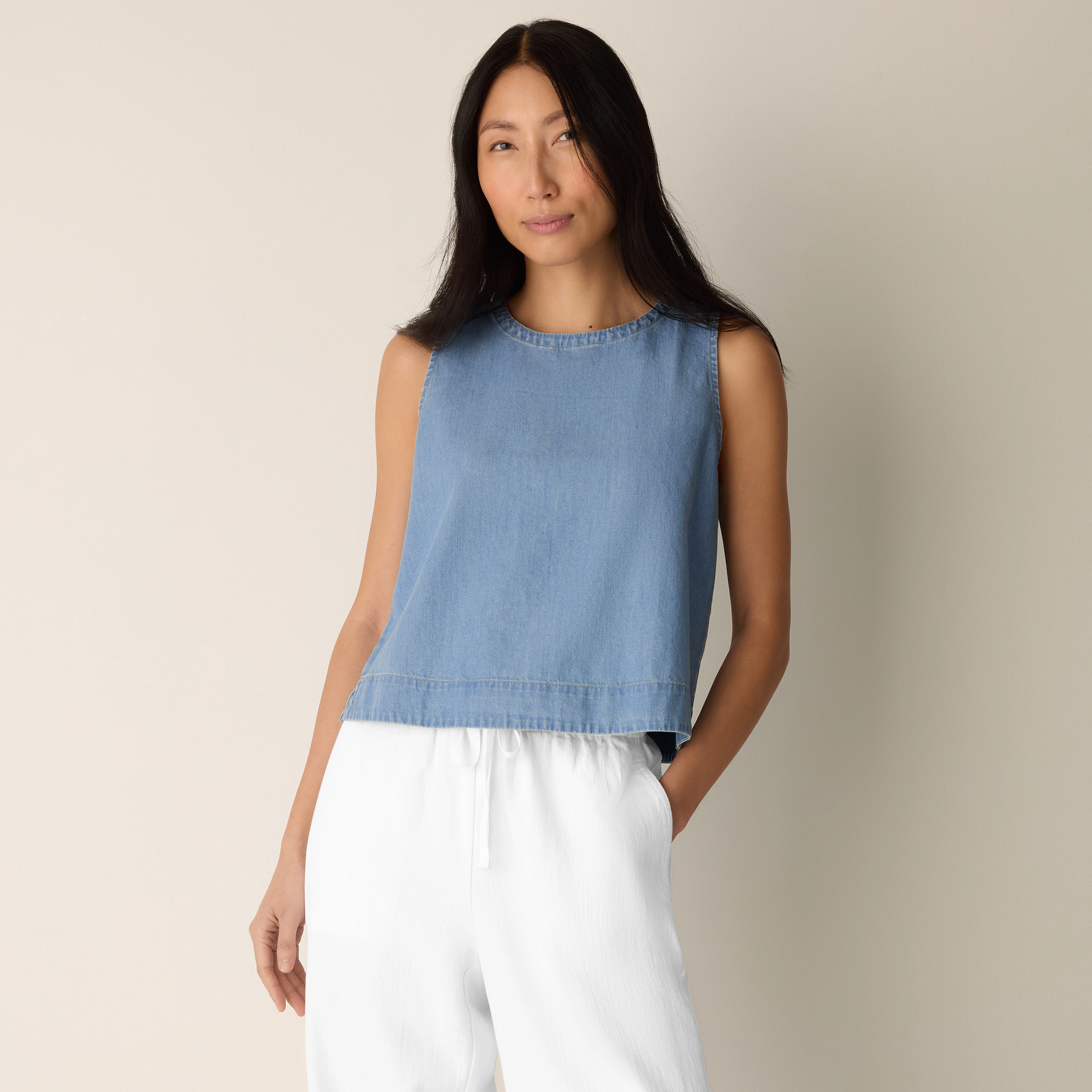 Lightweight Organic Cotton Denim Shell from EILEEN FISHER - $128