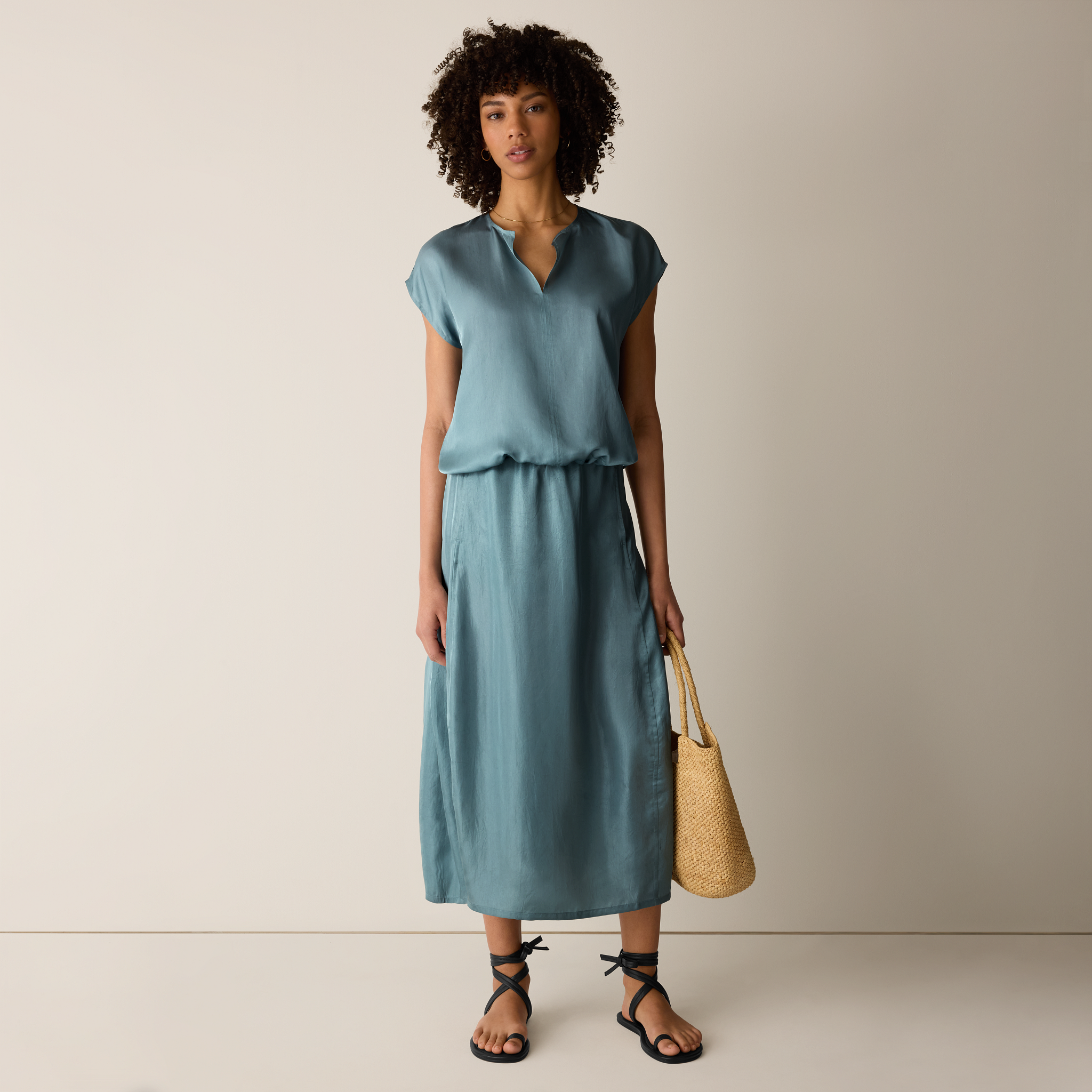 Lightweight Satin Shimmer Lantern Skirt from EILEEN FISHER - $198