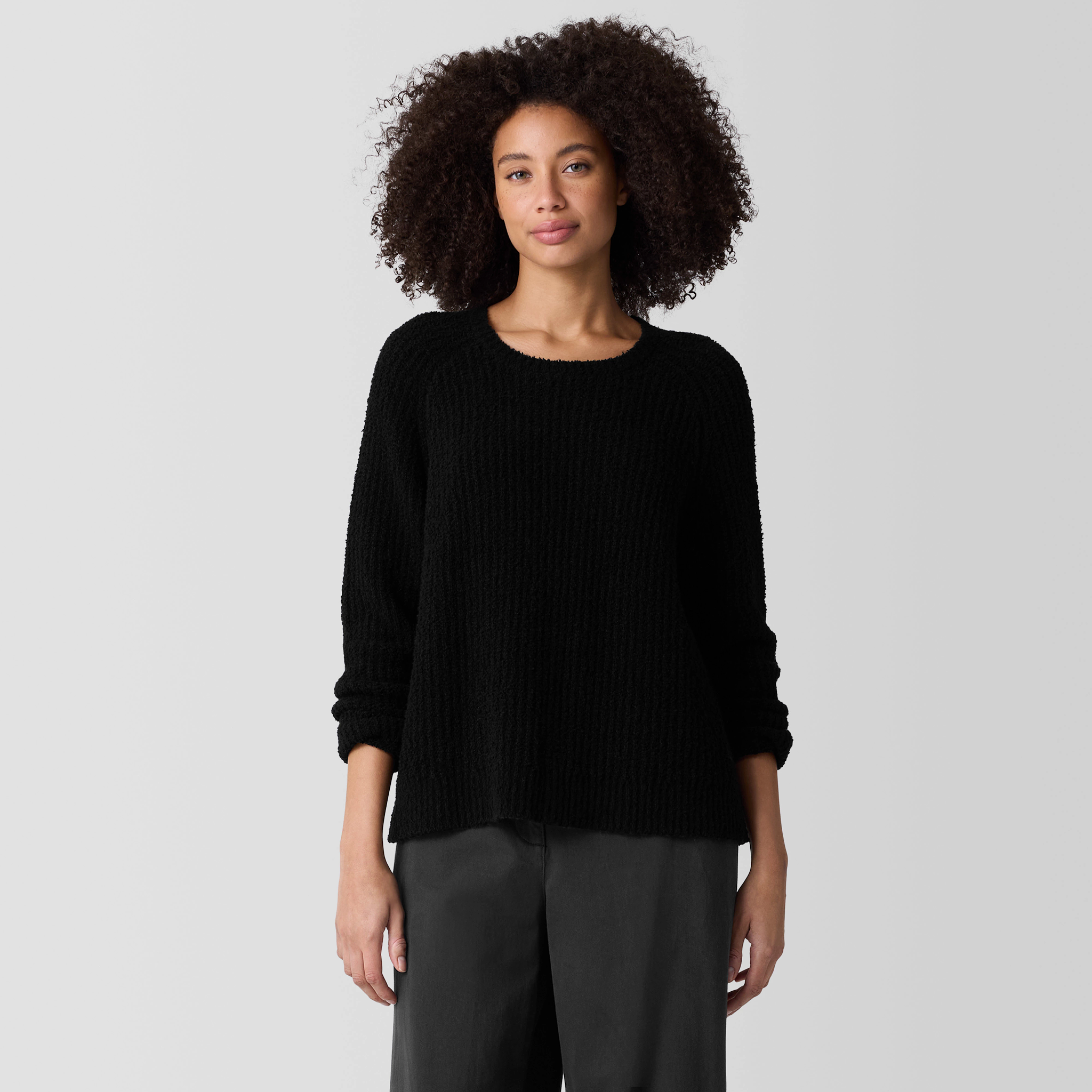 Cotton Fluff Crew Neck Top