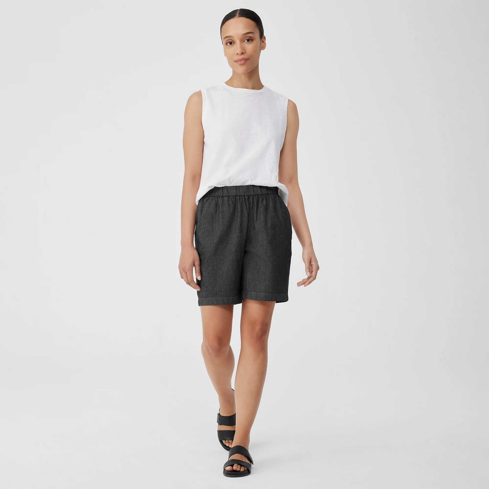 Airy Organic Cotton Twill Shorts | EILEEN FISHER