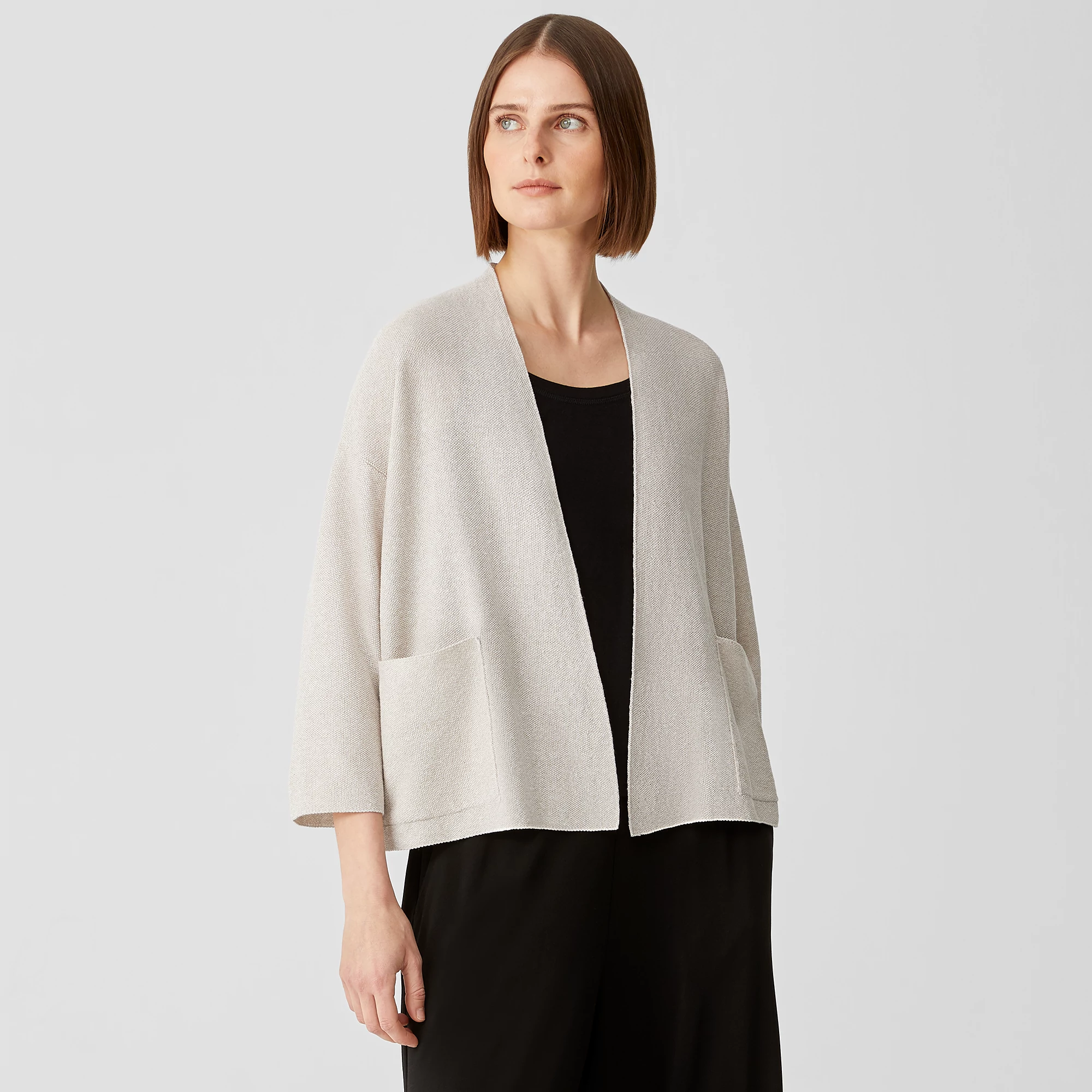 Organic Linen Cotton Twist Cardigan | EILEEN FISHER