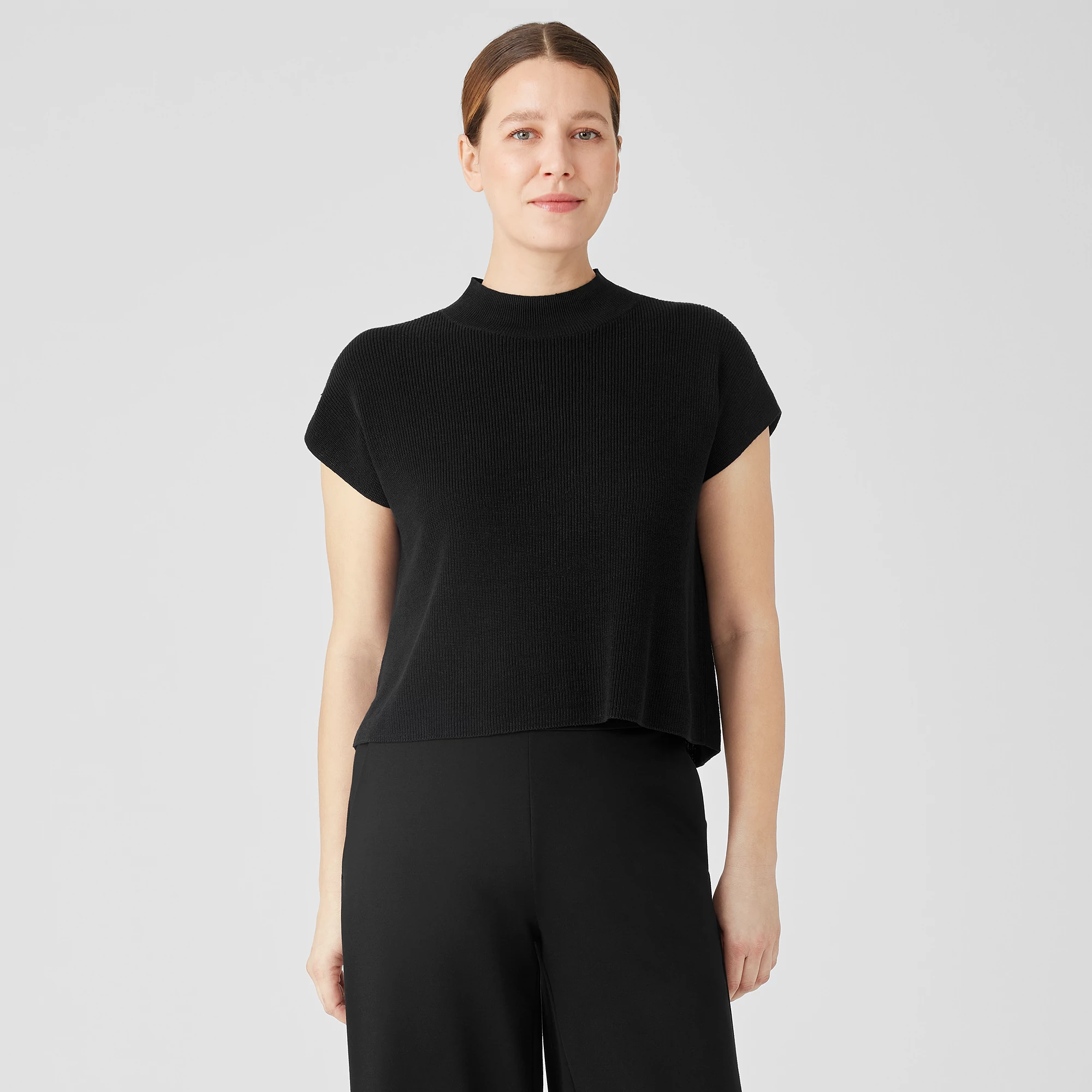 Organic Linen Cotton Mock Neck Top | EILEEN FISHER