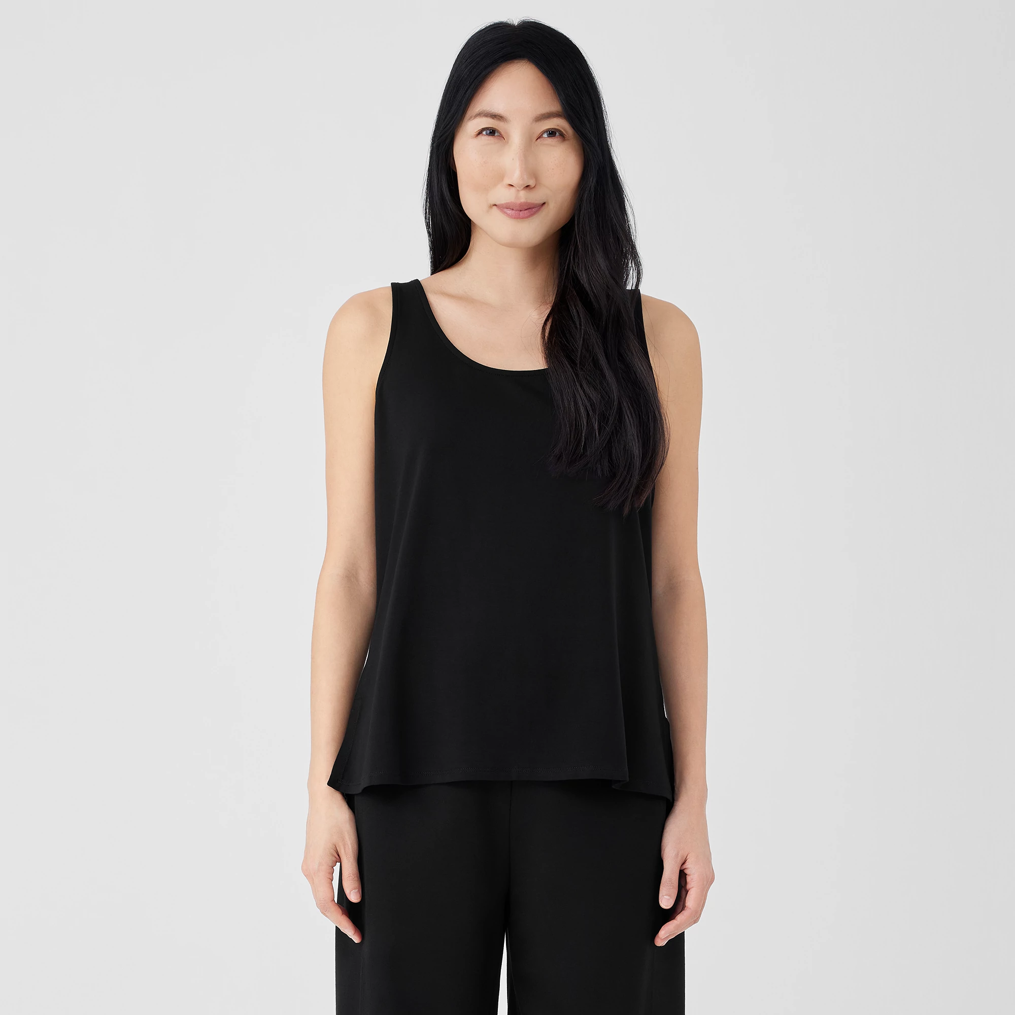 Stretch Jersey Knit Scoop Neck Tank