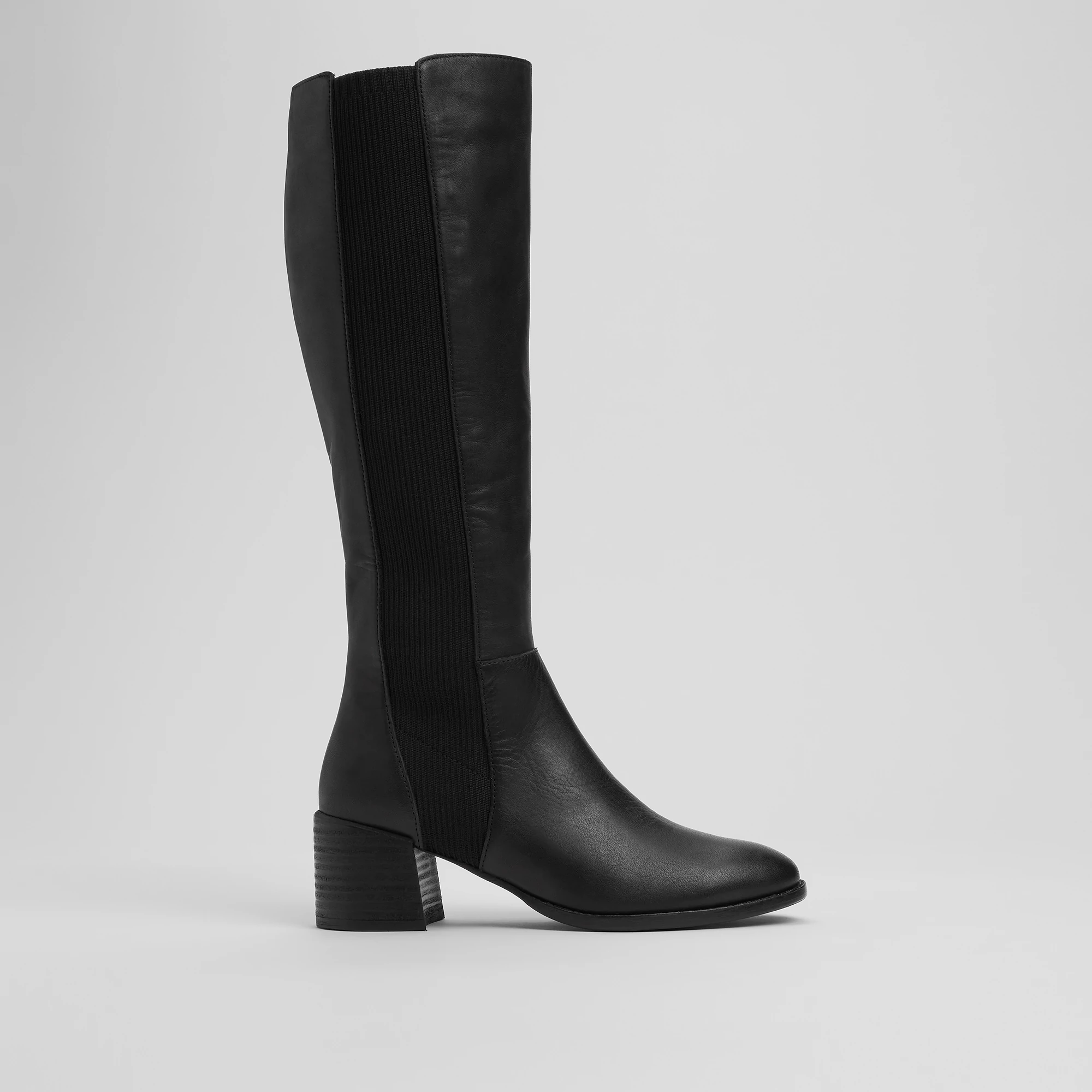 Destry Leather and Recycled Stretch Knit Boot | EILEEN FISHER