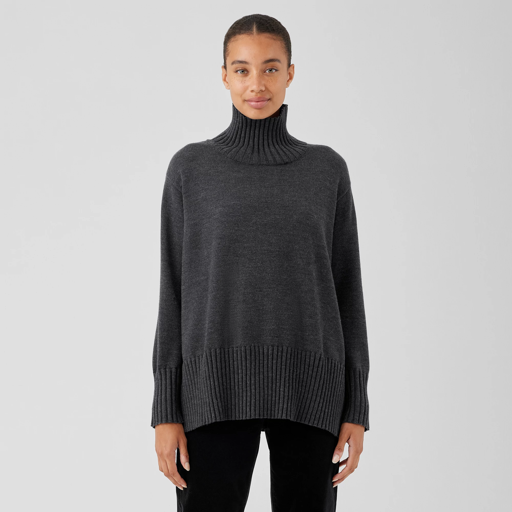 Merino Jersey Turtleneck in Regenerative Wool | EILEEN FISHER