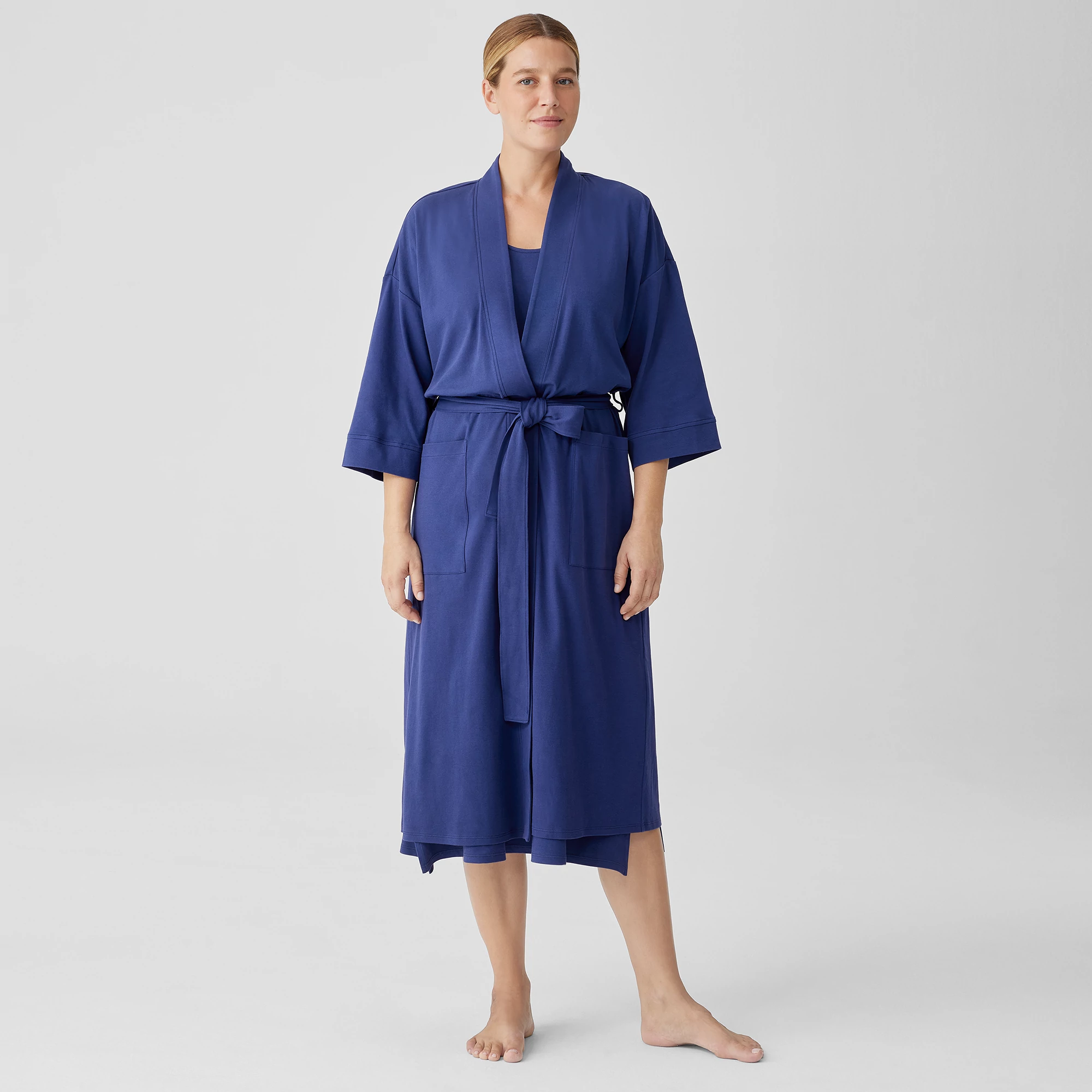 Organic Cotton Interlock Sleep Robe EILEEN FISHER