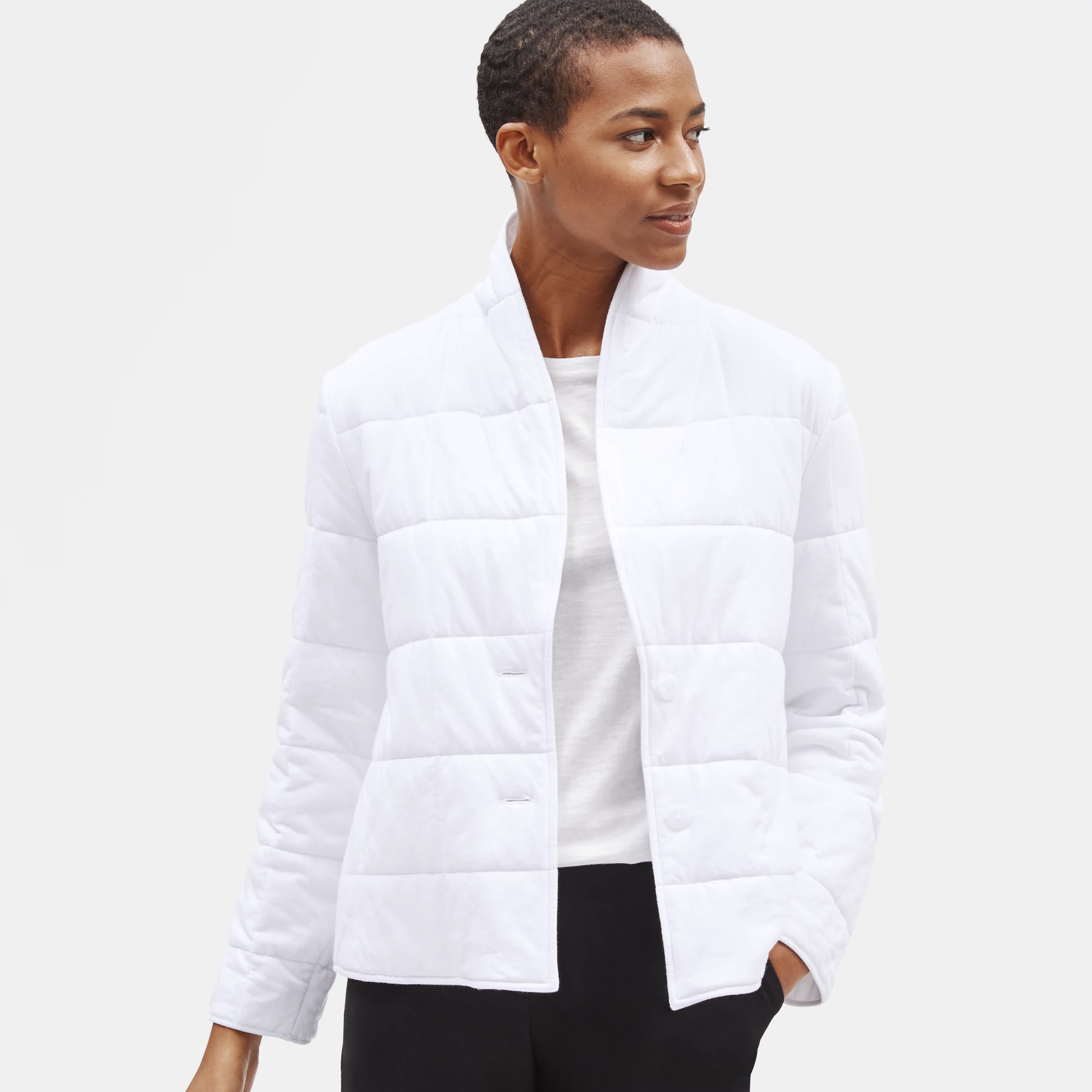 Quilted Organic Cotton Jersey Jacket 