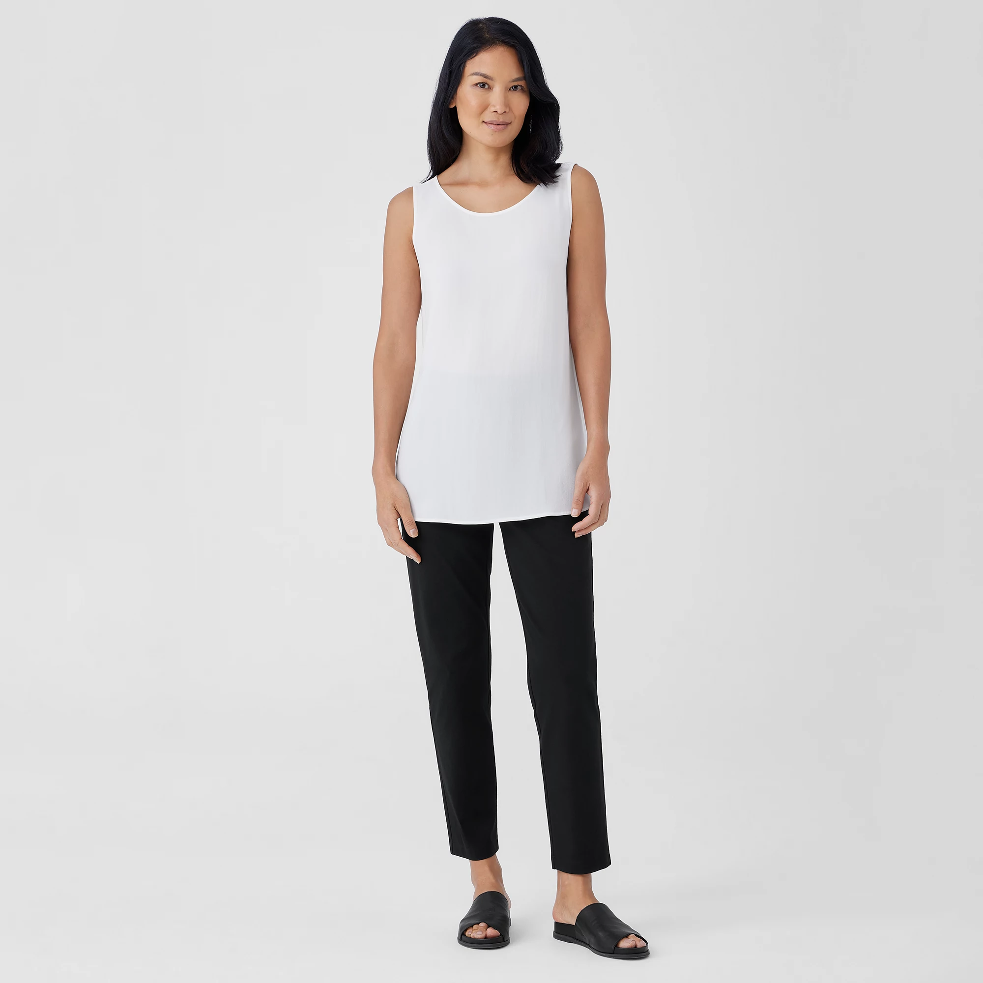 Cotton Blend Ponte Slim Pant