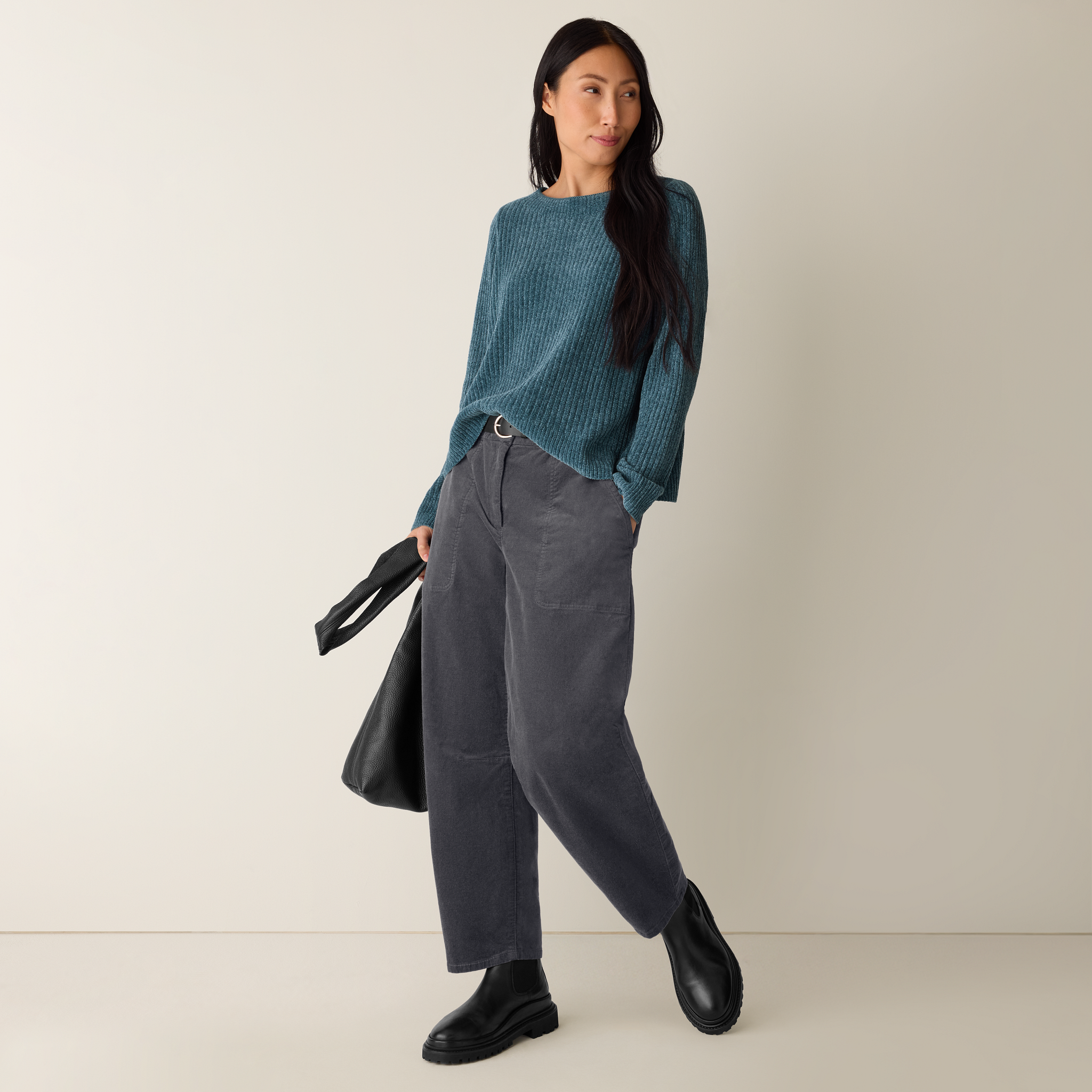 Chenille Blend Crew Neck Top | EILEEN FISHER
