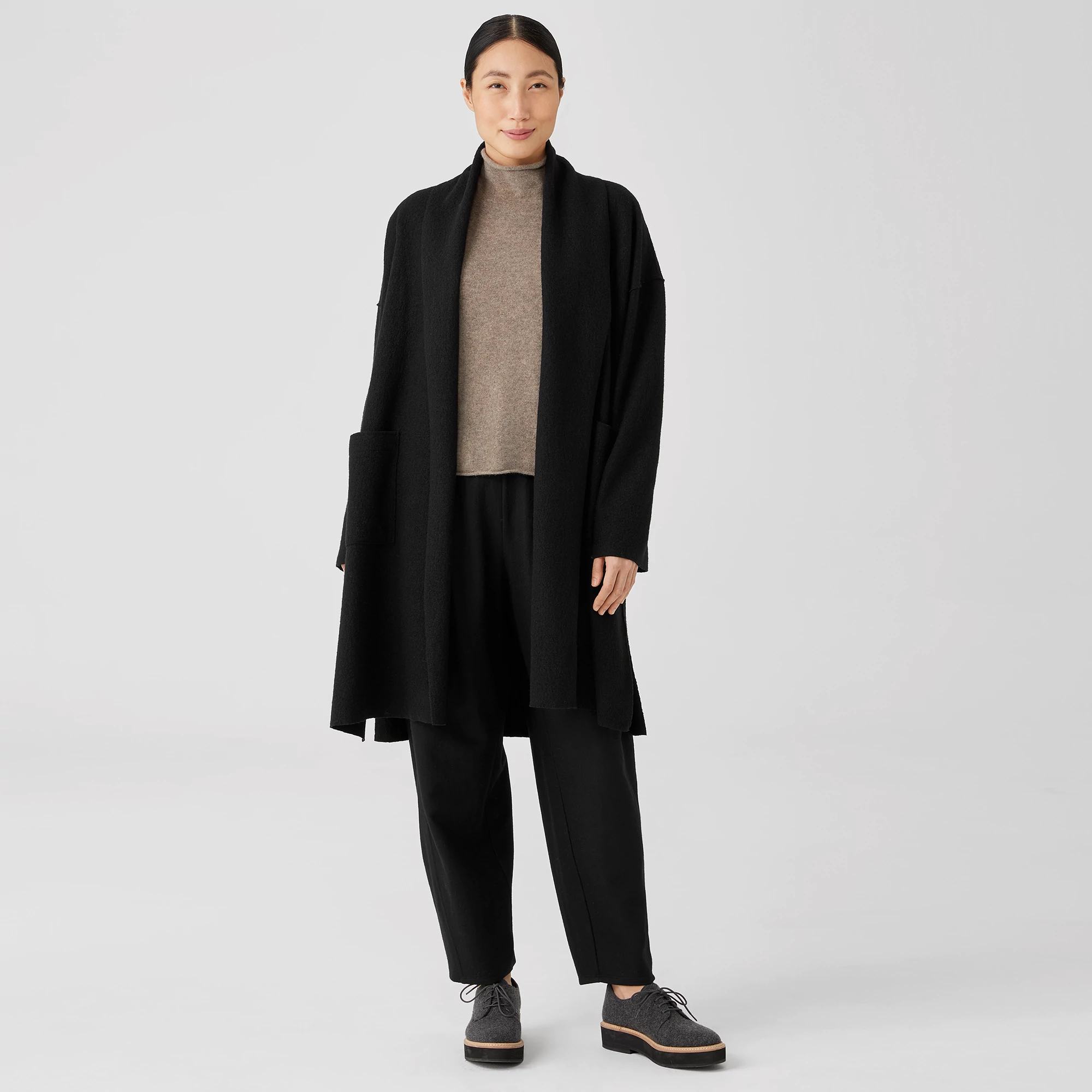 Lightweight Boiled Wool Coat in Responsible Wool | EILEEN FISHER
